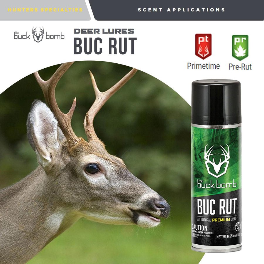 Buck Bomb Natural Hunters Specialties BUC Rut Aerosol Scent | Deer Buck Lure Hunting Primetime Pre-Rut Scent Attractant for Hunting, 6.65 Oz (189 g.)