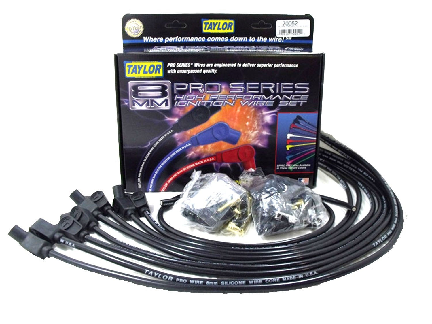 8mm Taylor Cable Pro Wire Black Spark Plug Wire Set 70052