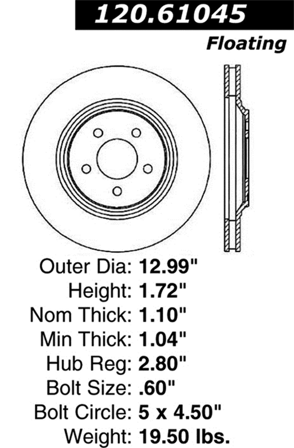 Sport StopTech 128.61045R Cross Drilled Brake Rotor (Front Right), 1 Pack