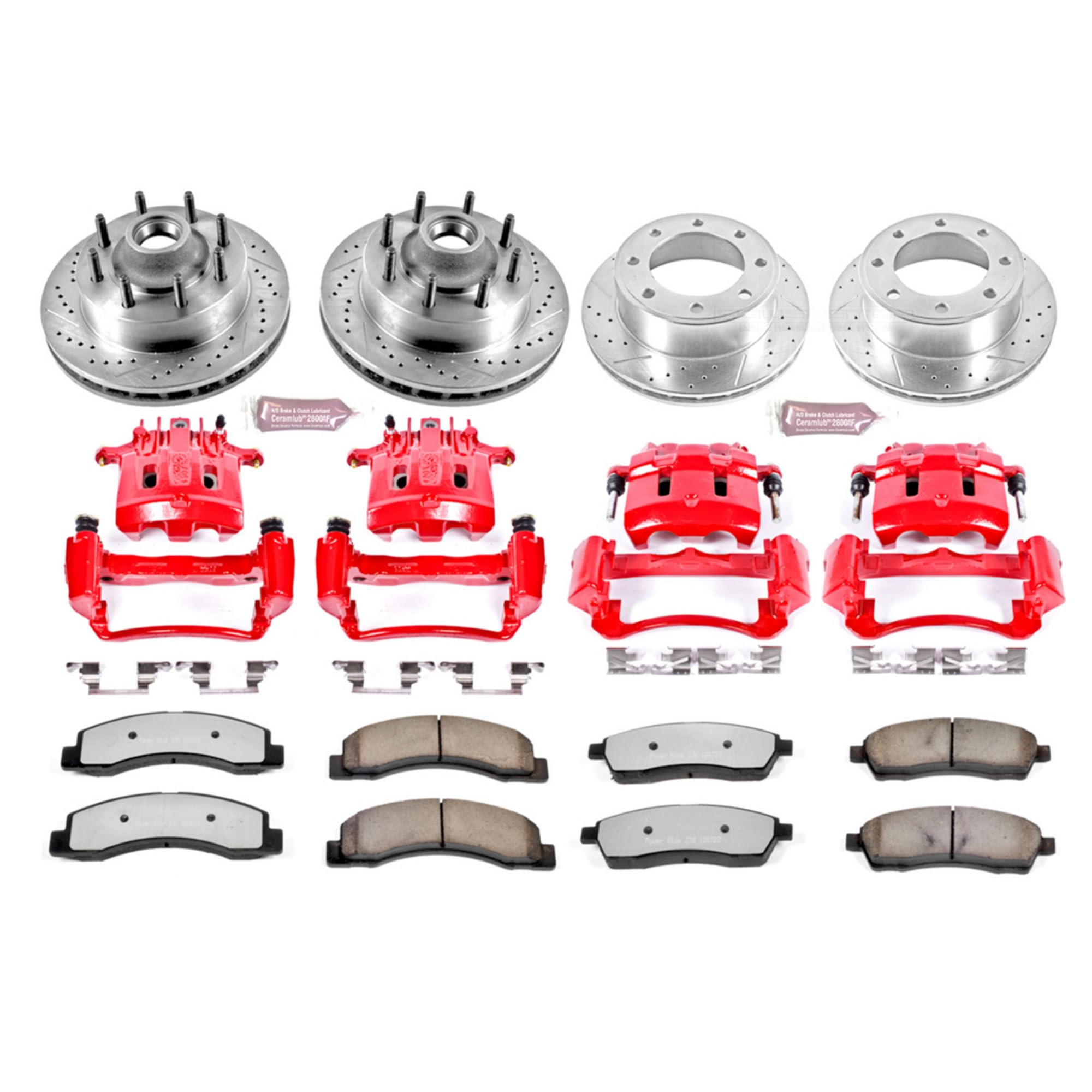 Power Stop Z36 KC1892-36 Front & Rear Truck and Tow Brake Kit with Calipers For Ford F-250 Super Duty 1999-2000, Ford F-350 Super Duty 1999-2000 [Model Specific]