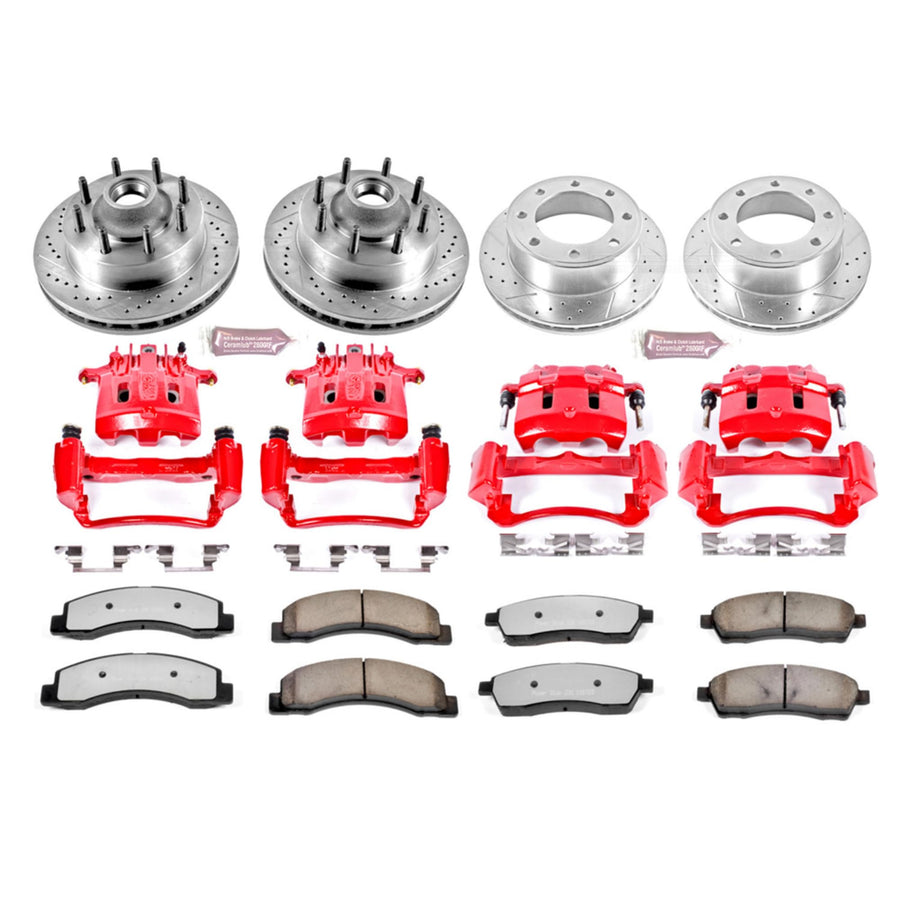 Power Stop Z36 KC1892-36 Front & Rear Truck and Tow Brake Kit with Calipers For Ford F-250 Super Duty 1999-2000, Ford F-350 Super Duty 1999-2000 [Model Specific]