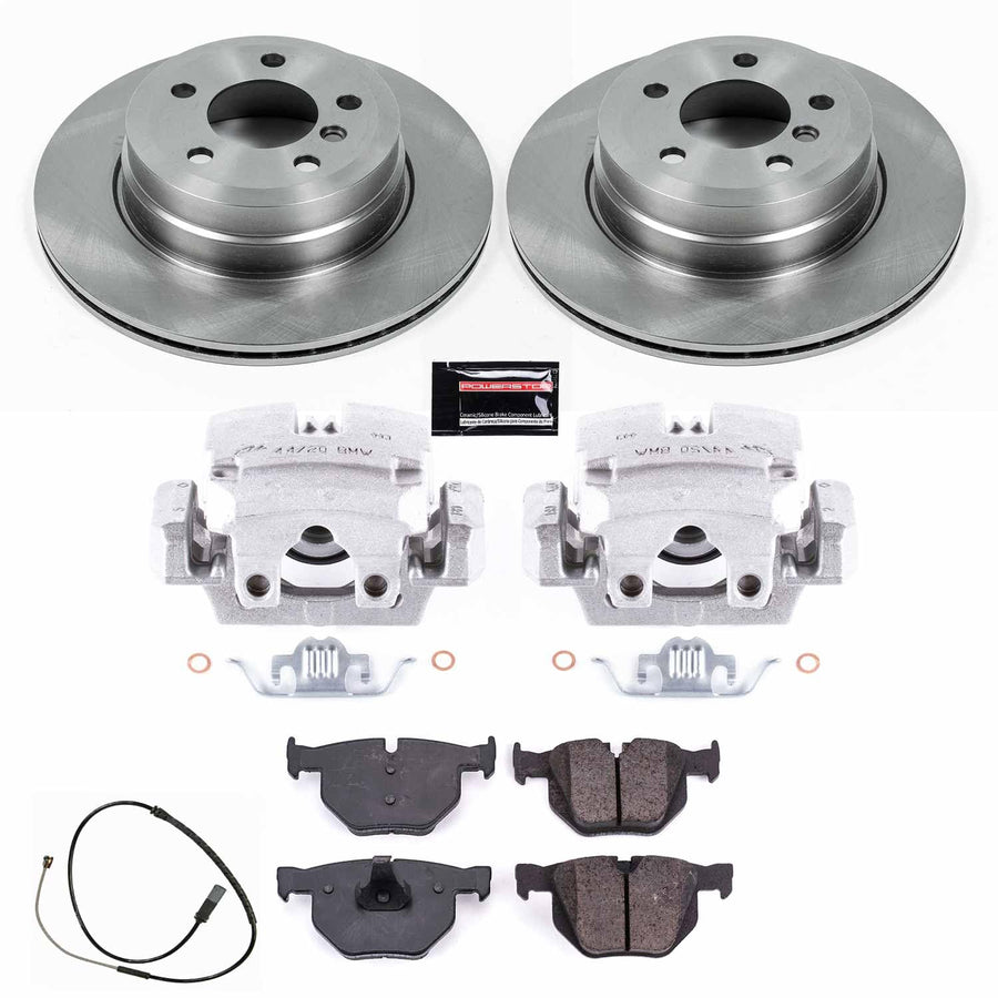 Power Stop KCOE7429 Replacement Autospecialty Rear Caliper Kit-Rotors, Ceramic Brake Pads, Calipers For BMW X5 2011-2018, BMW X6 2011-2019 [Model Specific]