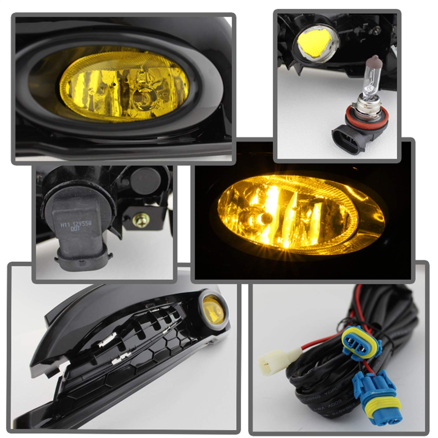 5077752 xTune Auto Fog Lights Black/Yellow