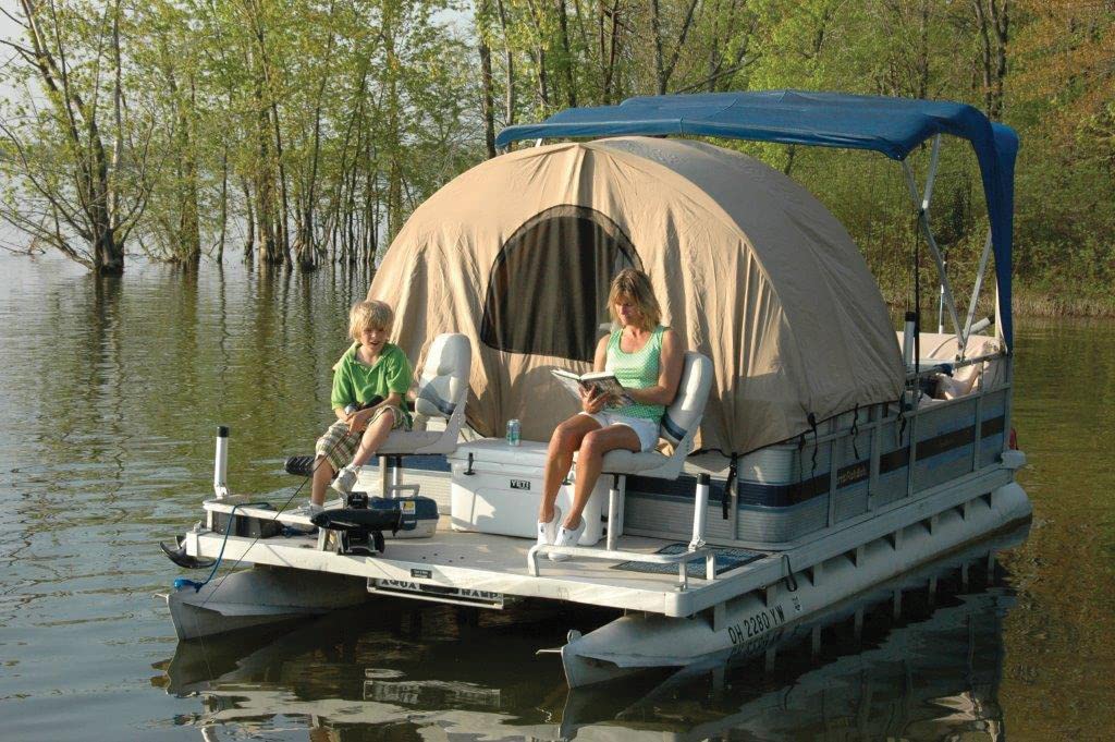 Pacific Blue Pontoon Easy-Up Enclosure 56" D x 74" T