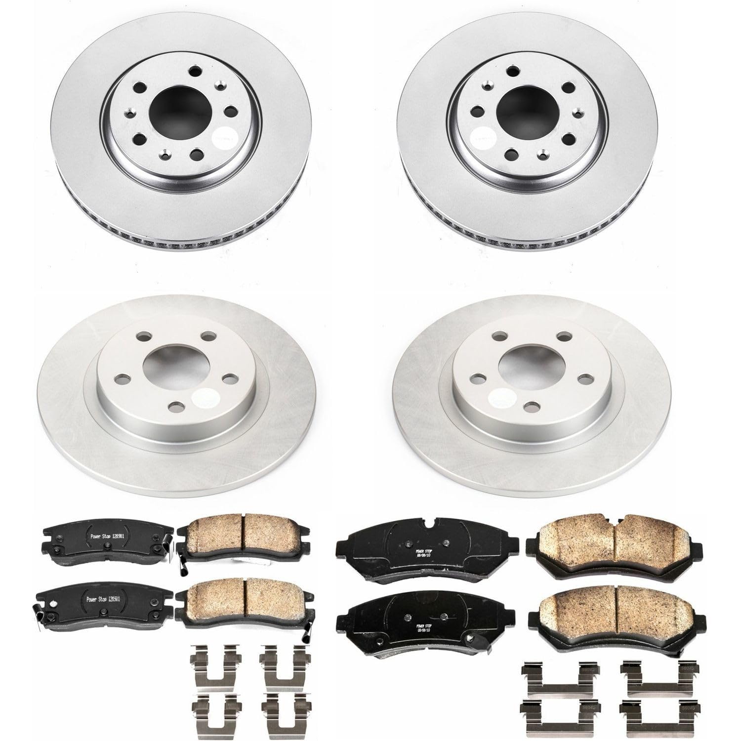 Power Stop Coated Brake Rotor & Ceramic Brake Pads CRK2732- front & rear