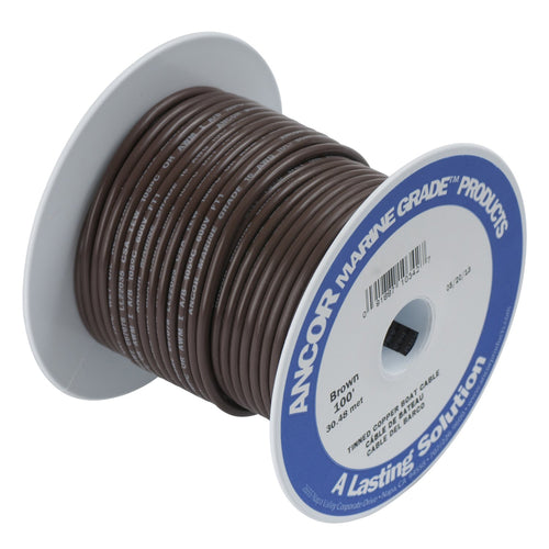 Marine Grade Ancor 106210 Electrical Primary Tinned Copper Boat Wiring (12-Gauge, Brown, 100-Feet)