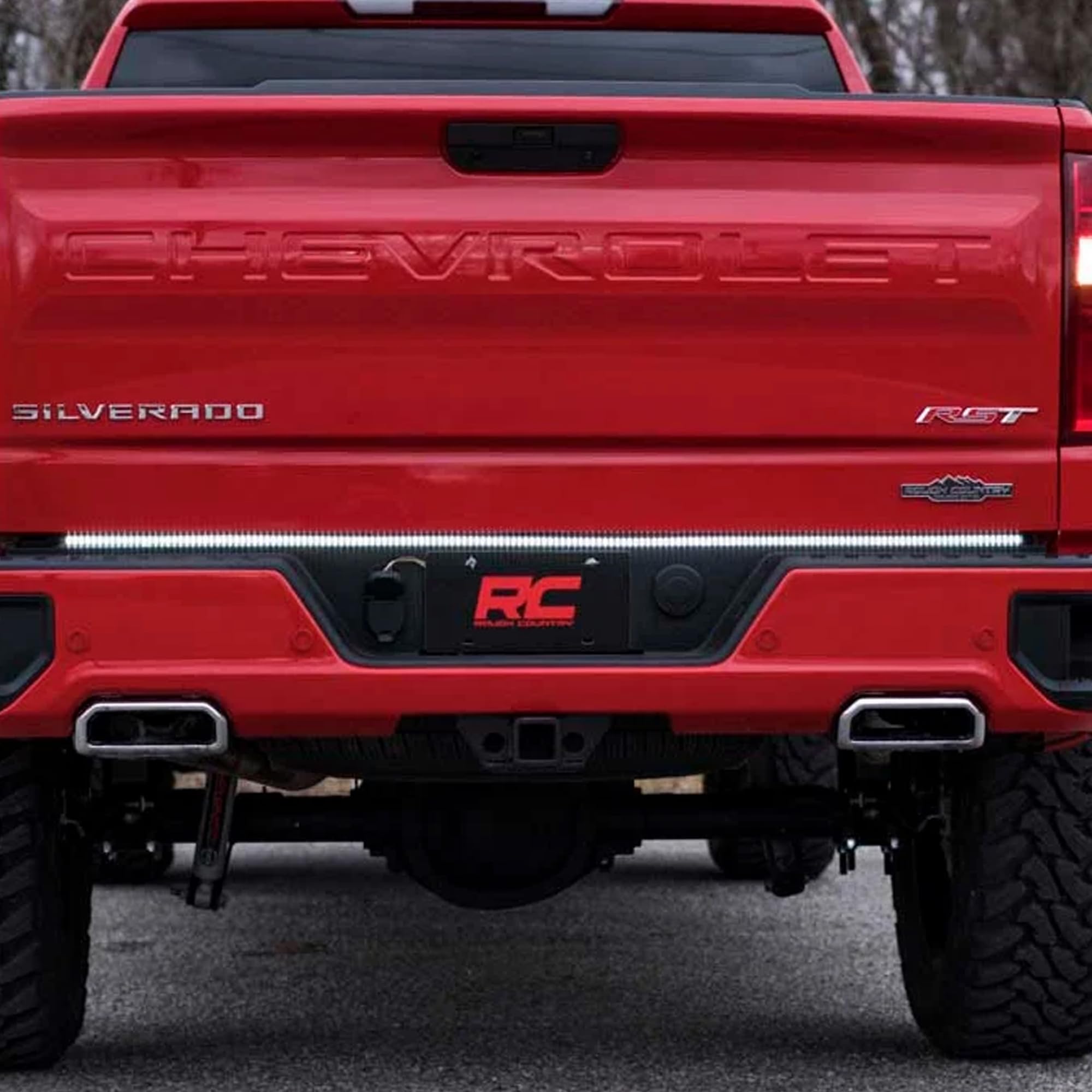 60" Rough Country LED Quad-Row Multi-Function Tailgate Light Strip - 78860, Black