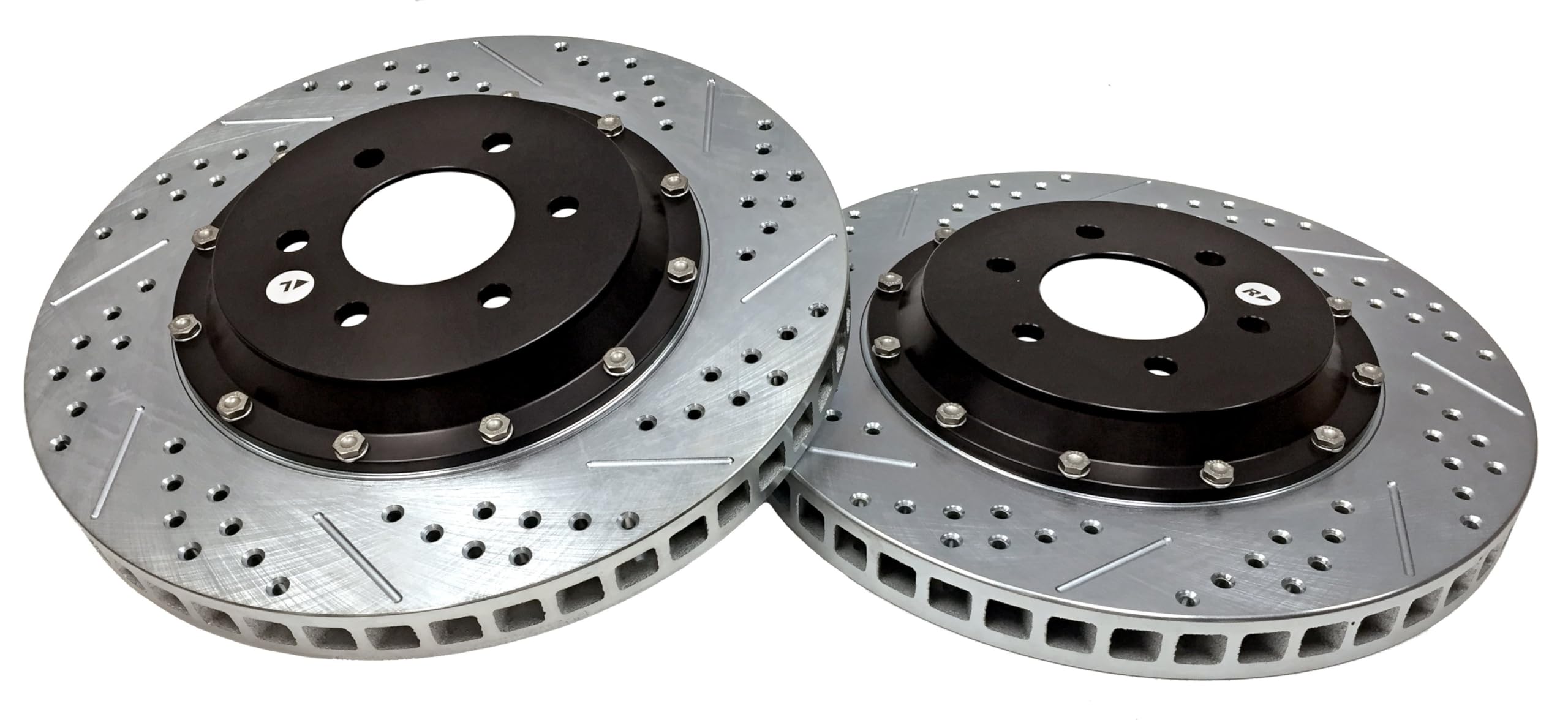 Baer Brakes EradiSpeed+ 2141011 Front 2-piece Brake Rotors Slotted Drilled Zinc Plated