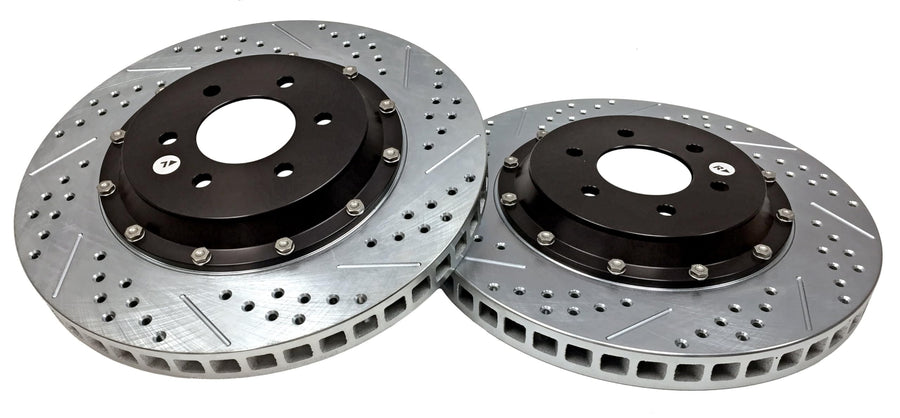 Baer Brakes EradiSpeed+ 2141011 Front 2-piece Brake Rotors Slotted Drilled Zinc Plated