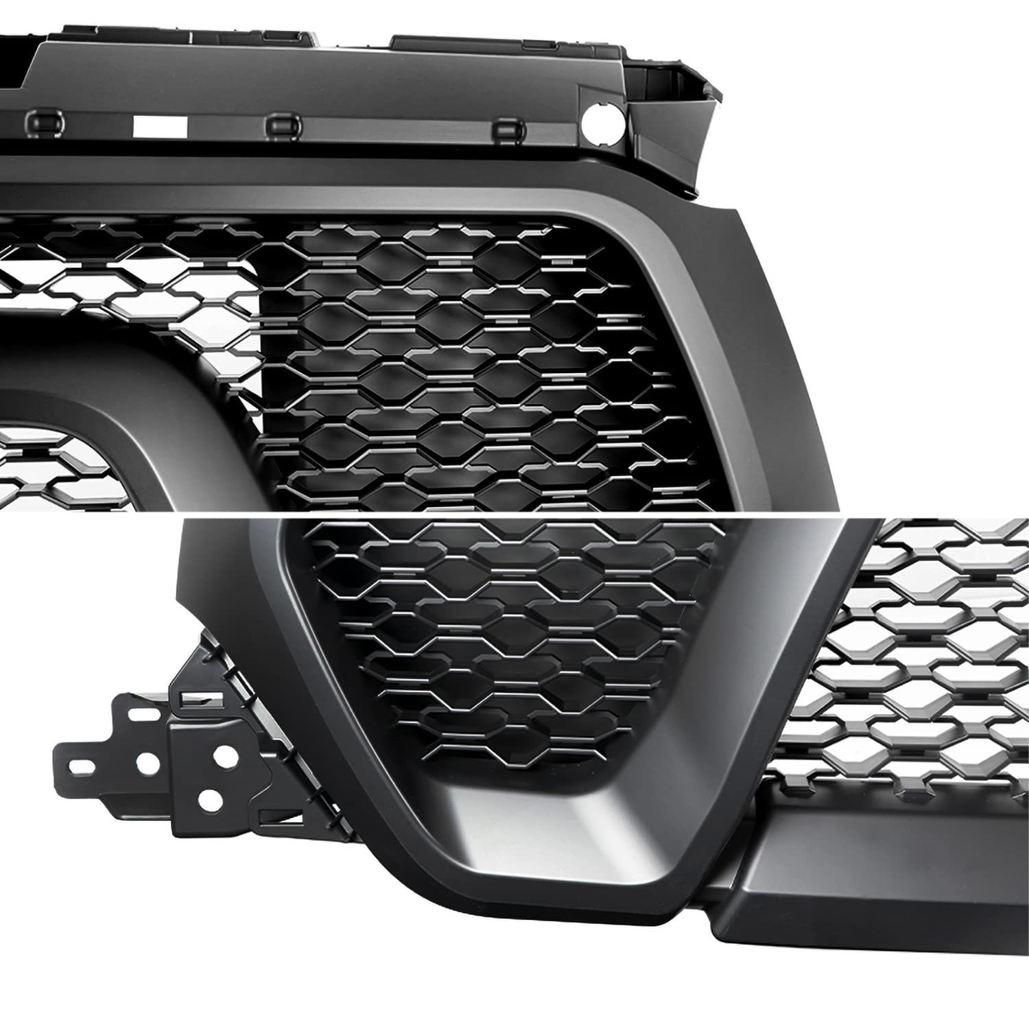 Matte Black Mesh Hood Front Grille Spec-D Tuning Compatible with 2019-2024 Ram 1500