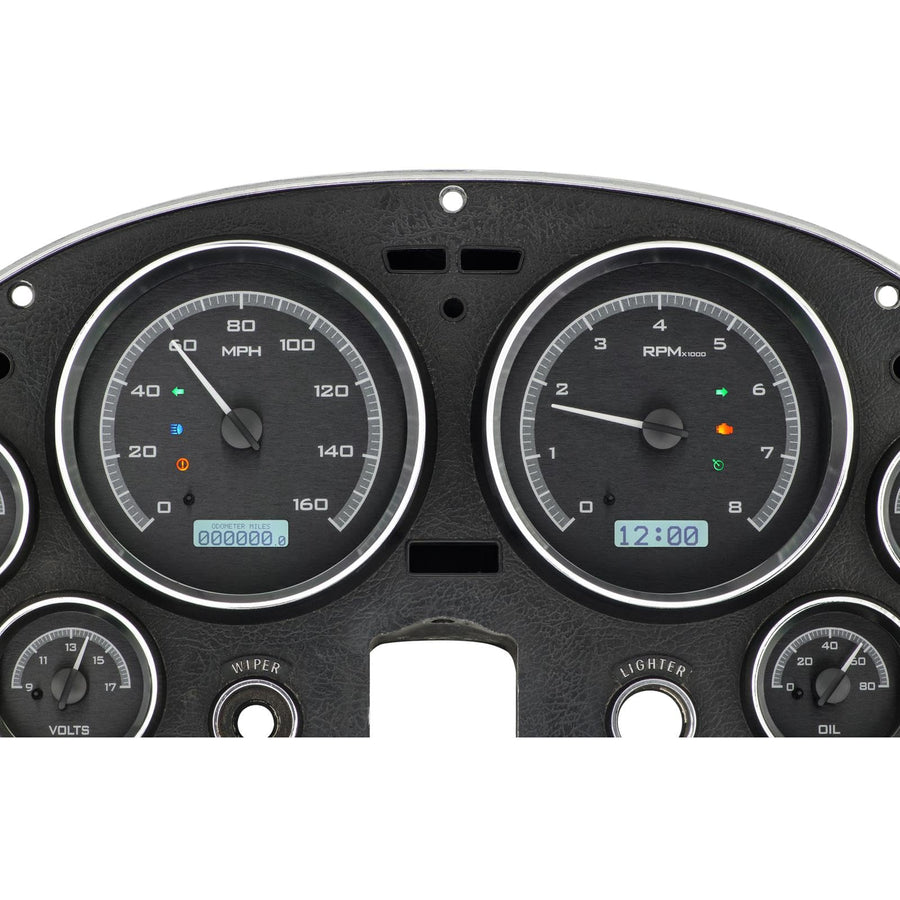 Dakota Digital VHX-63C-VET-K-W 63 - 67 Chevy Corvette Analog Dash Gauge System Black Alloy White