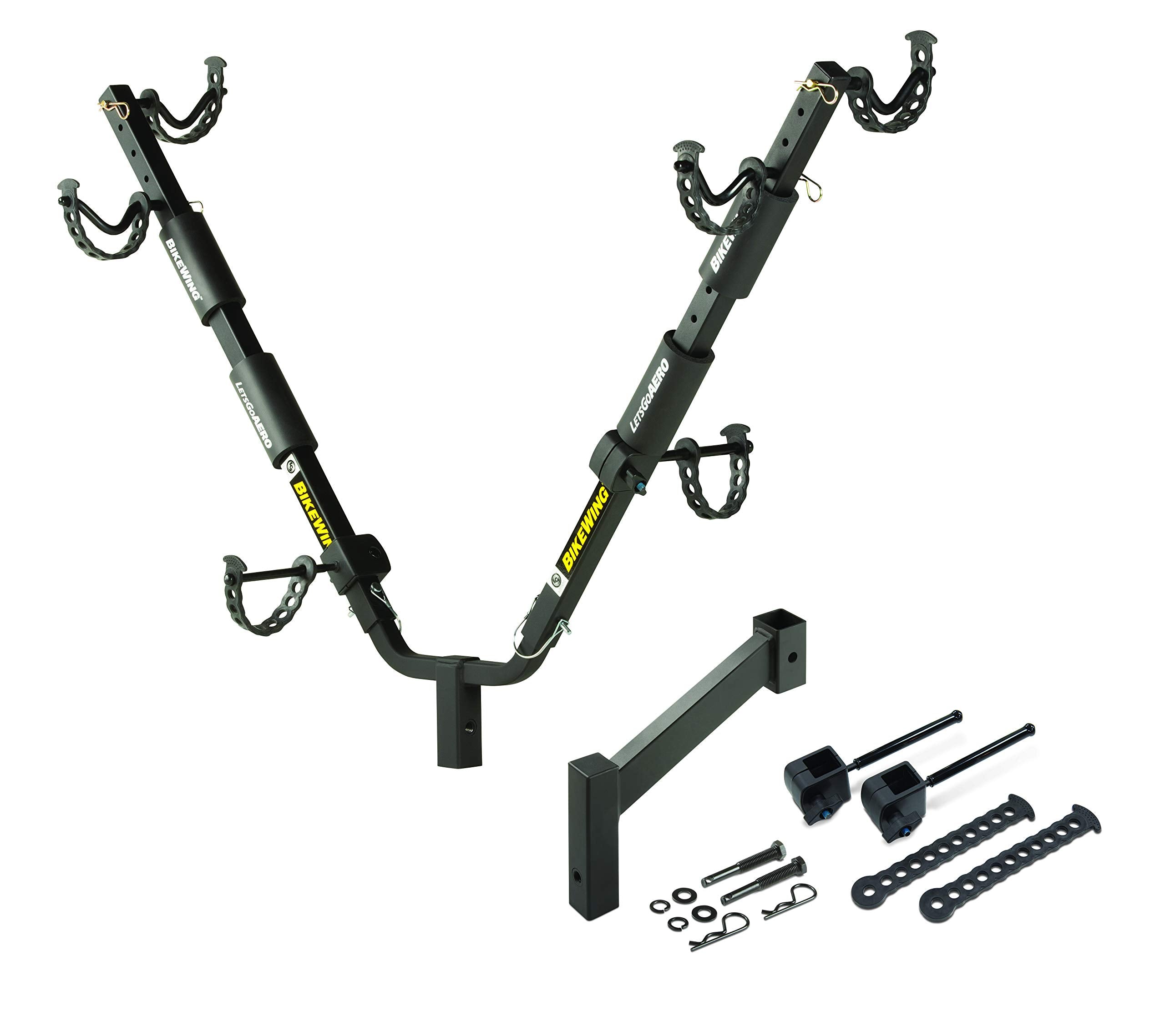 Lippert Double BikeWing Bike Rack Carrier for Trailers and Towing Vehicles, 2 Bikes, Adjustable Wheel Cradles, Sway Control Technology, Fits Most Adult, Kids Bicycle Frames, 80 lbs. Capacity - 731137