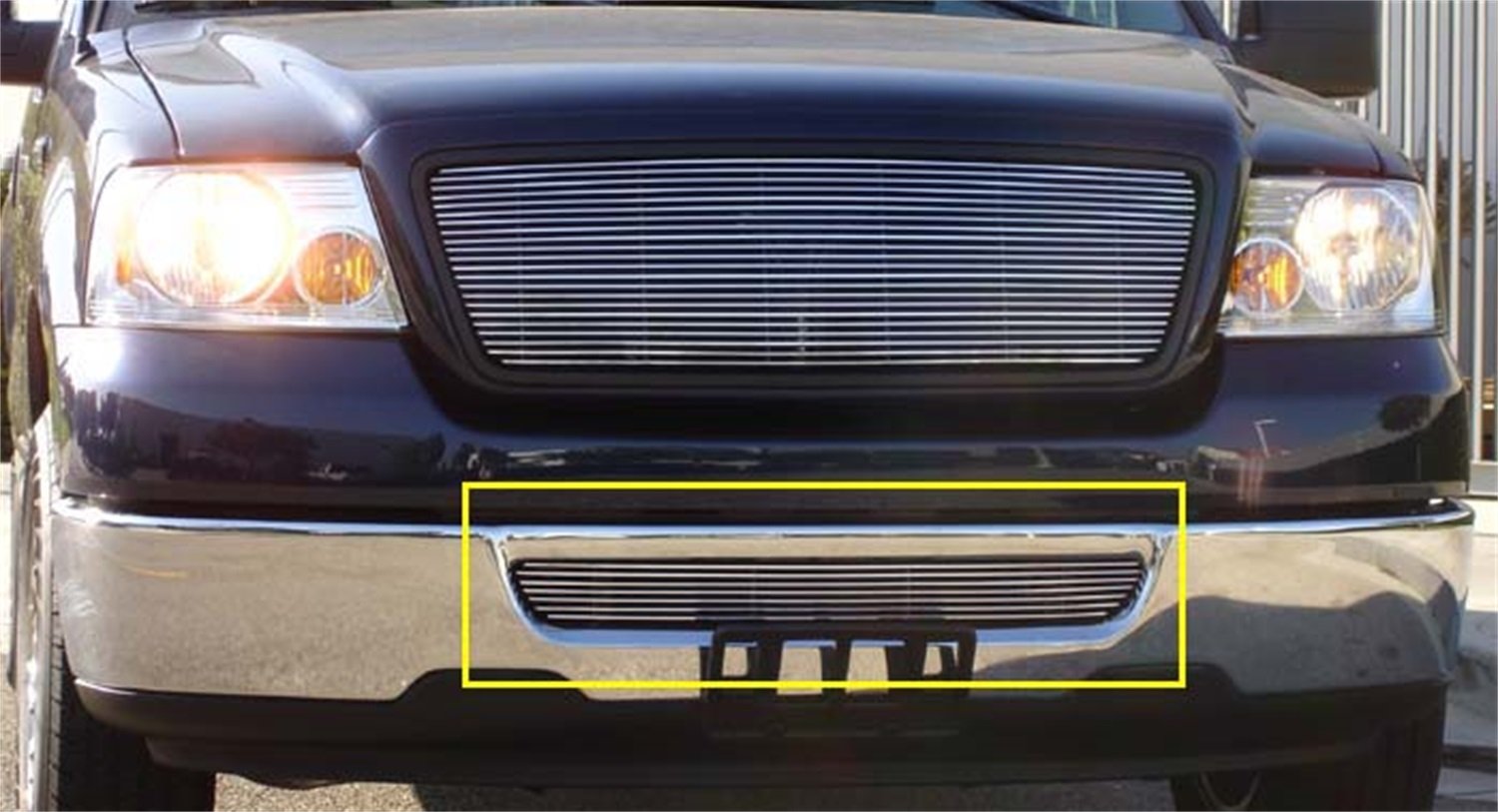Horizontal T-Rex 25555 Aluminum Polished Finish Billet Bumper Grille Bolt-on for Lincoln Mark LT