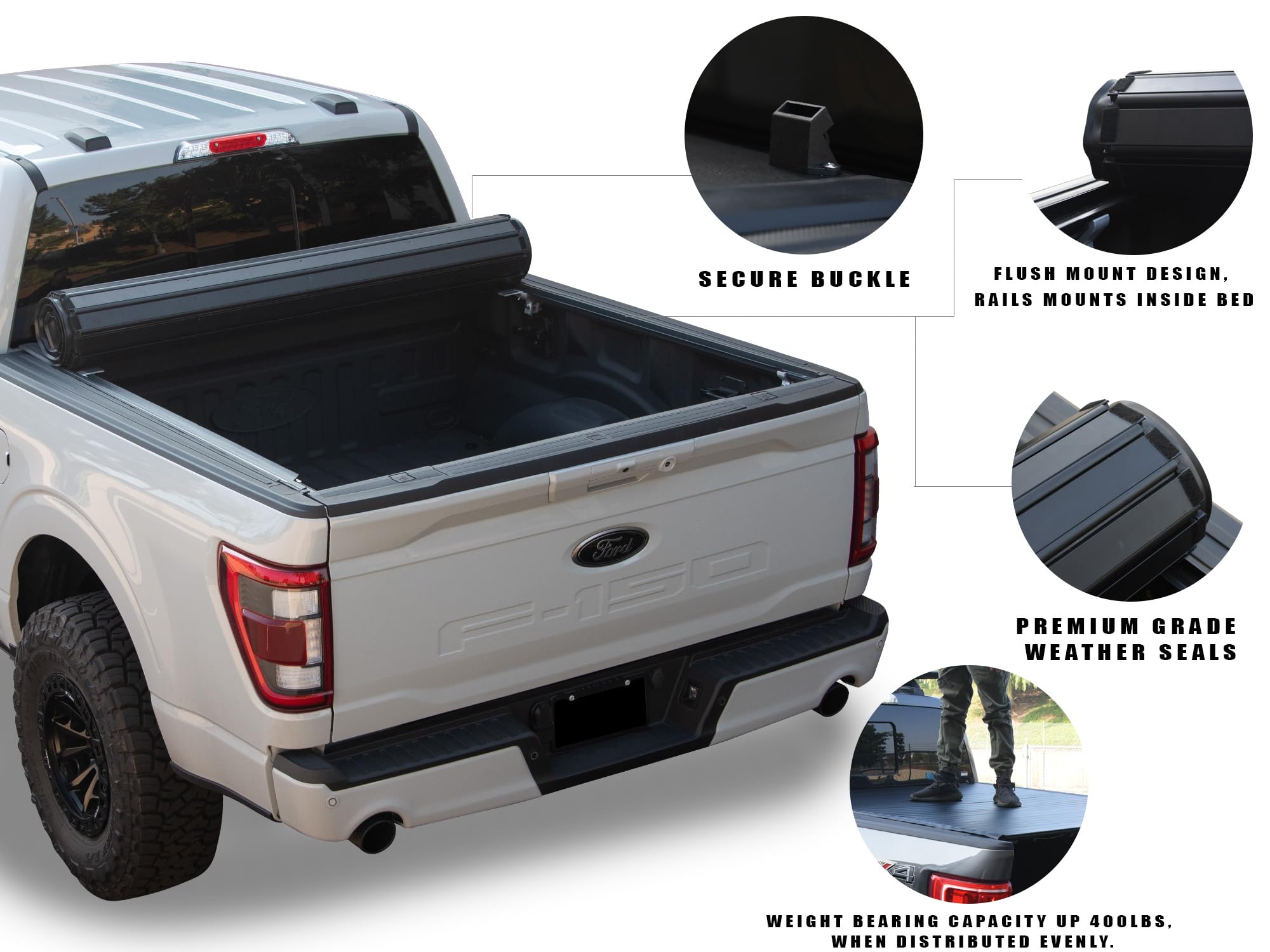 Armordillo CoveRex Low Profile Hard Roll-Up Tonneau Cover RTX|Compatible with 2022-2024 Nissan Frontier 6 Ft (72") Bed|8723937|Aluminum Roll Up|Flush Mount|Truck Bed Cover|