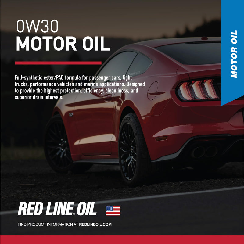 SAE 0W30 Fully Synthetic Motor Oil Red Line - 1 Quart