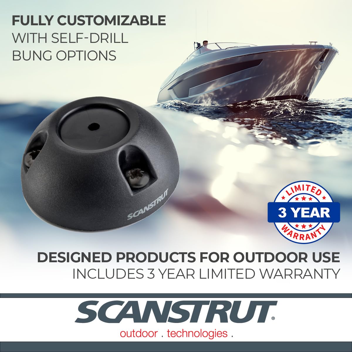 Scanstrut Cable Seal DS21B-P-BLK for Connectors Up to 21mm, Cables 9-14mm - Black