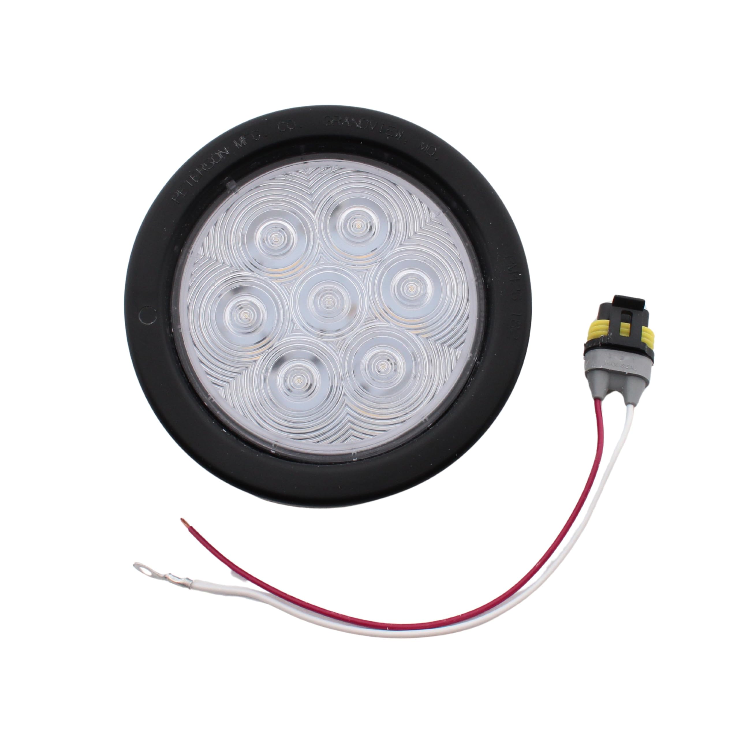 Led Back-Up Light Peterson 817KC-7, Round, Amp, Grommet-Mount, Kit, 4"
