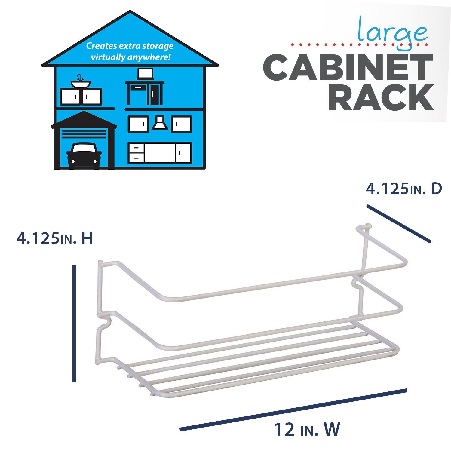 Large GRAYLINE Cabinet Rack, White 40501