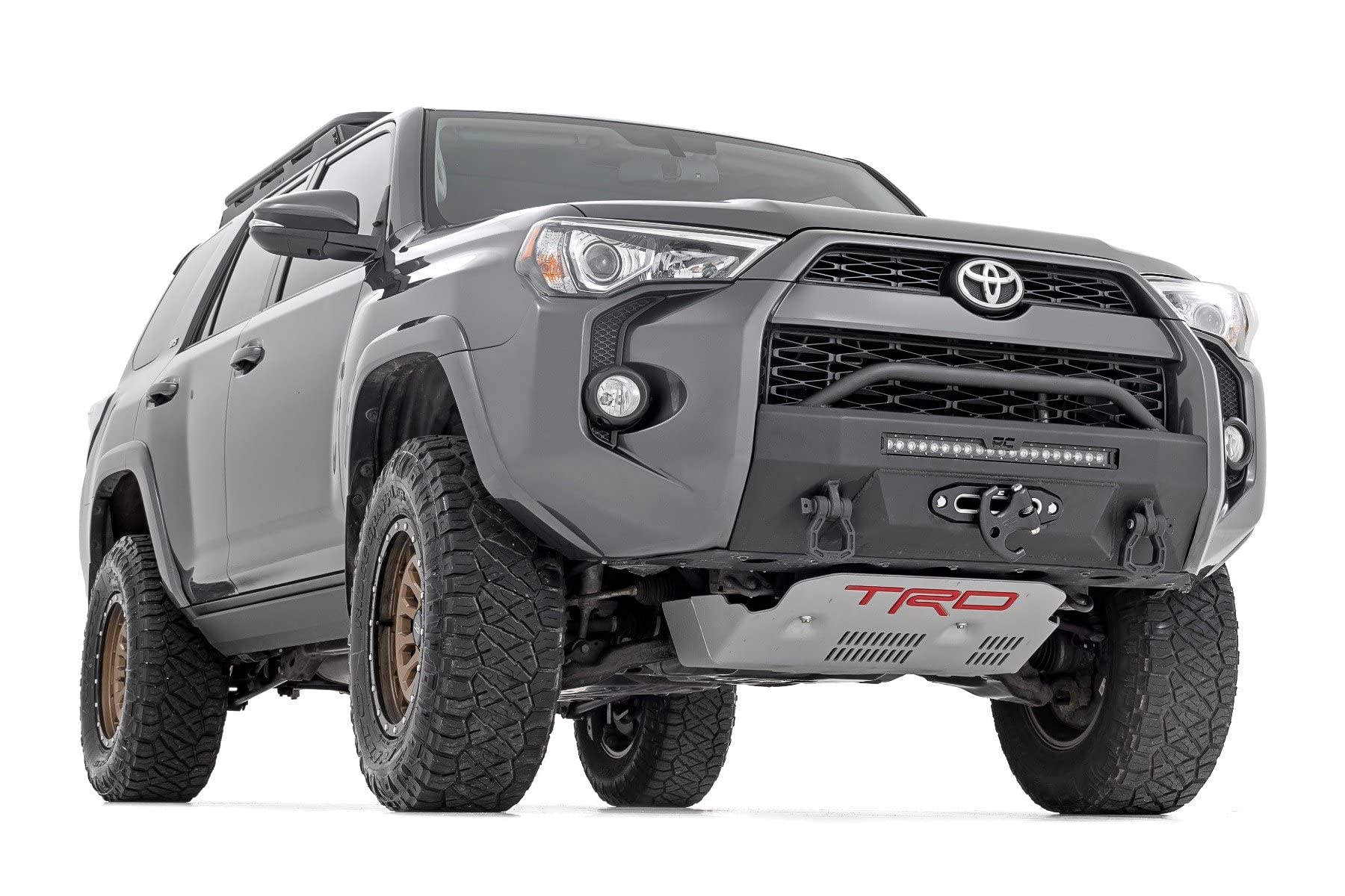 Rough Country Power Running Boards for 4Runner Toyota (2010-2024) - Dual-Motor Electric Retractable Side Steps with LED Powerstep Lights