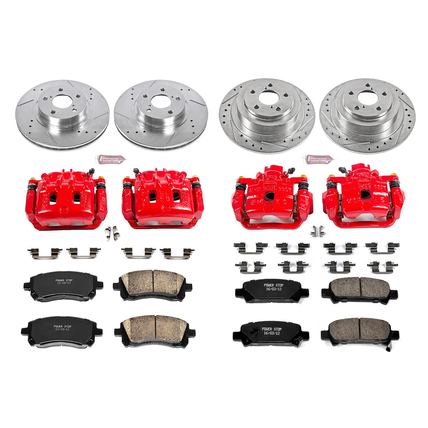 Power Stop Z23 Evolution Sport Brake Kit Front and Rear (with Calipers) For Subaru Legacy 2000-2002, Subaru Outback 2000 [Model Specific]
