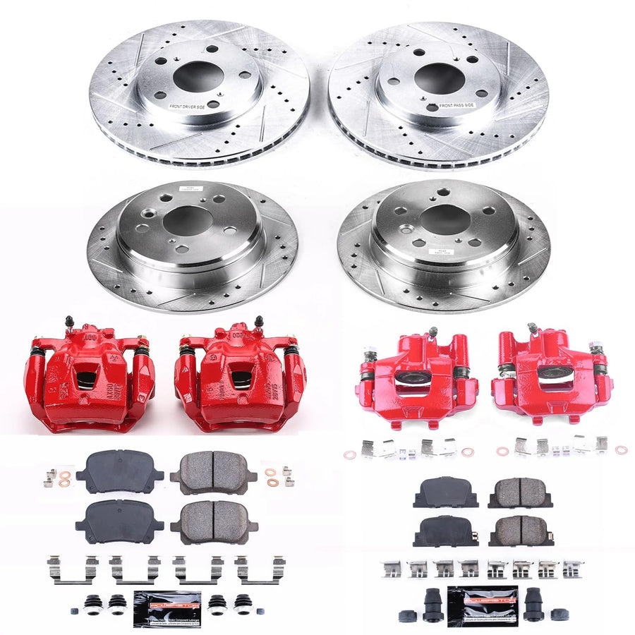 Power Stop Z23 Evolution Sport Front & Rear Brake Caliper Kit- Brake Pads, Brake Rotors and Brake Calipers