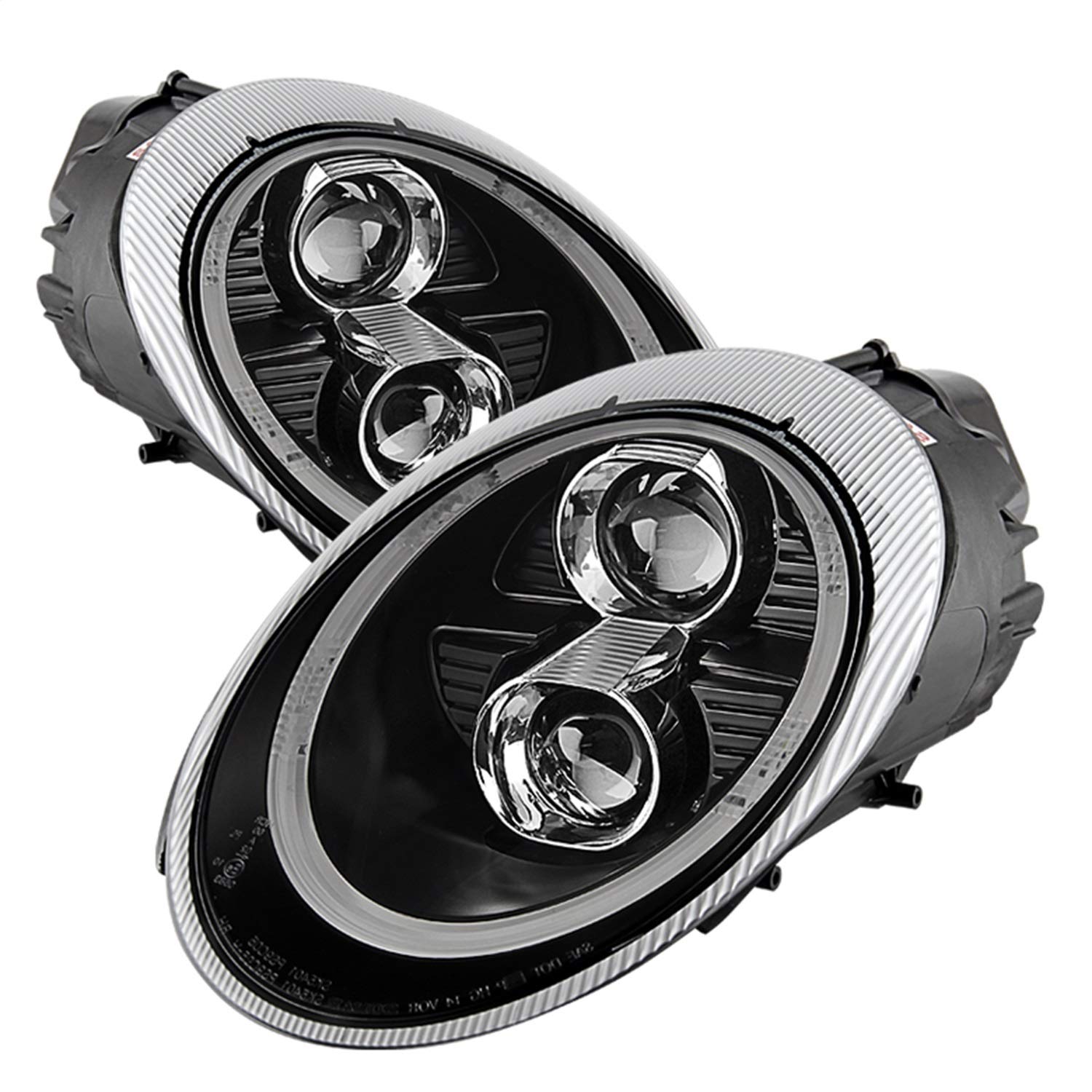 Porsche 911 LED Halo Projector Headlight Spyder Auto PRO-YD-P99705-DRL-BK