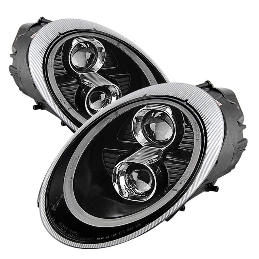 Porsche 911 LED Halo Projector Headlight Spyder Auto PRO-YD-P99705-DRL-BK
