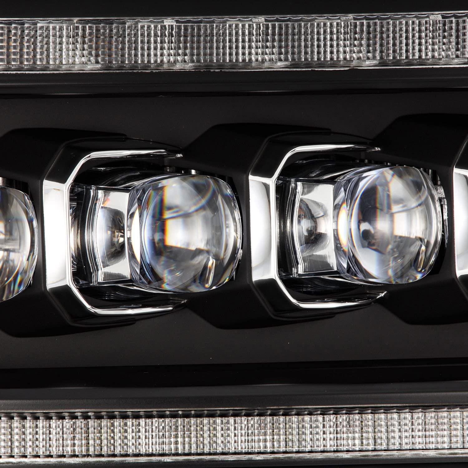 NOVA LED Proj Headlights AlphaRex 09-18 Dodge Ram 2500 Plank Style Design Black w/Activation Light