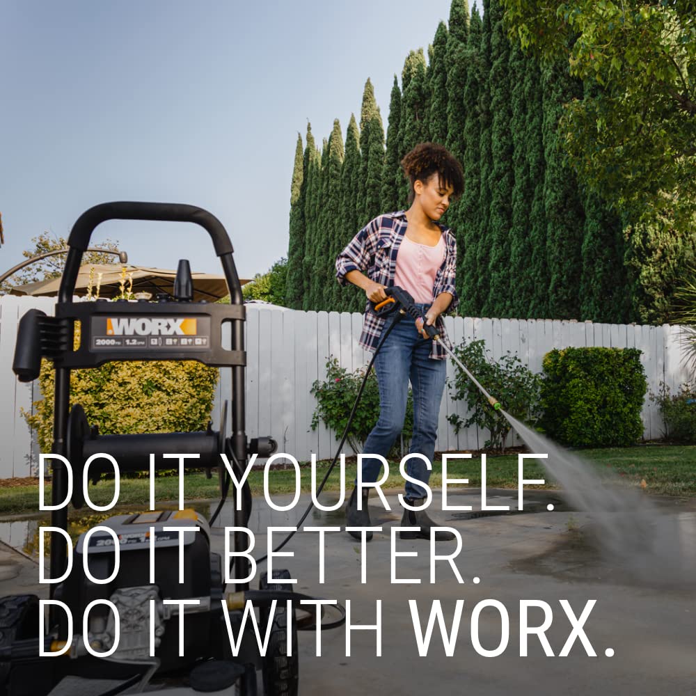 Electric Pressure Washer Worx 13 Amp 2200 PSI with Rolling Cart and 4 Nozzles -WG607