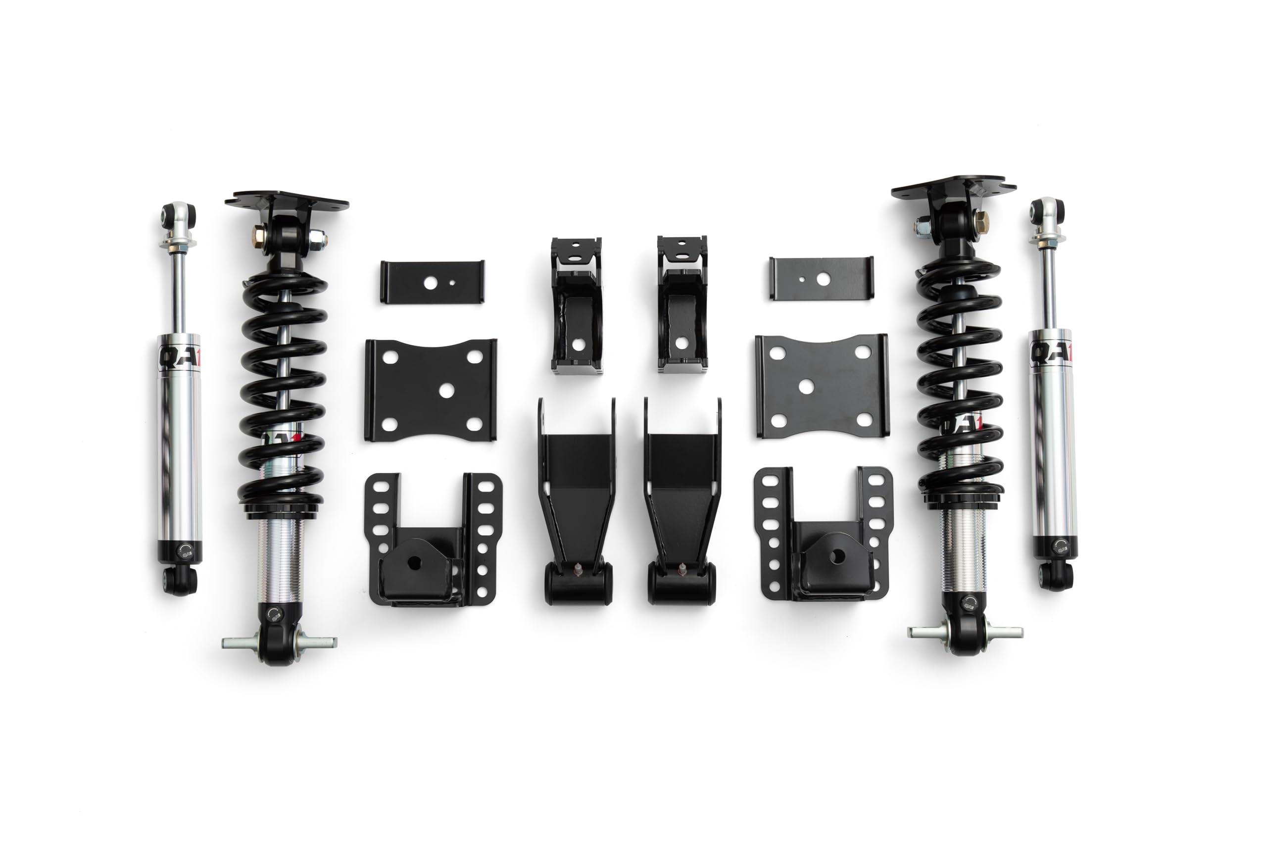 4/6 QA1 Lowering Kit Without Spindles fits 2007 2018 Silverado 1500 Sierra 1500 2WD Single Adjustable | Easy Bolt-In Installation | LK01-GMT03
