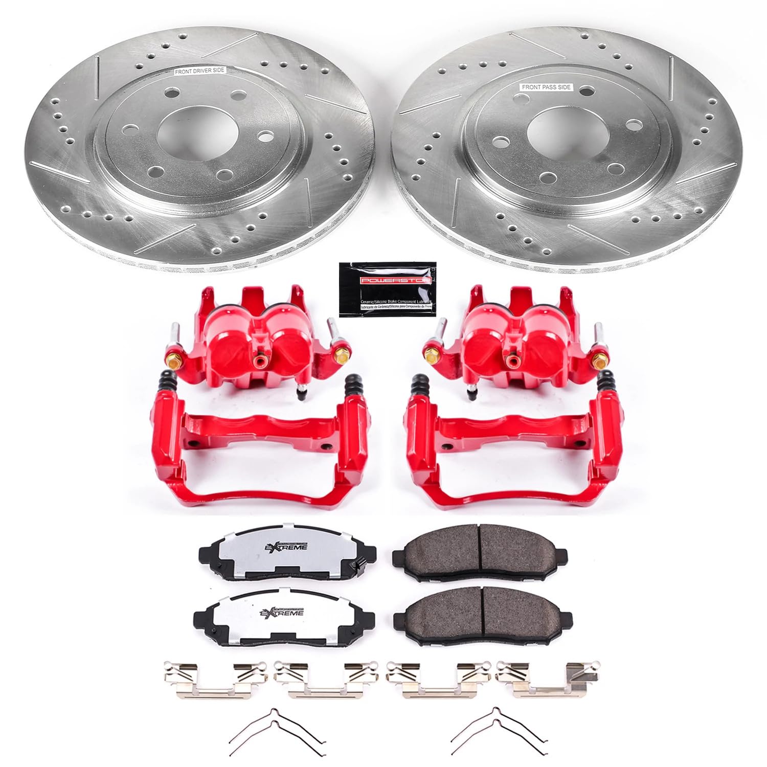 Power Stop Z26 Street Warrior Performance Brake Kit KC142-36 with Powder Coated Calipers For Nissan Frontier, Nissan Pathfinder, Nissan Xterra, Suzuki Equator [Model Specific]