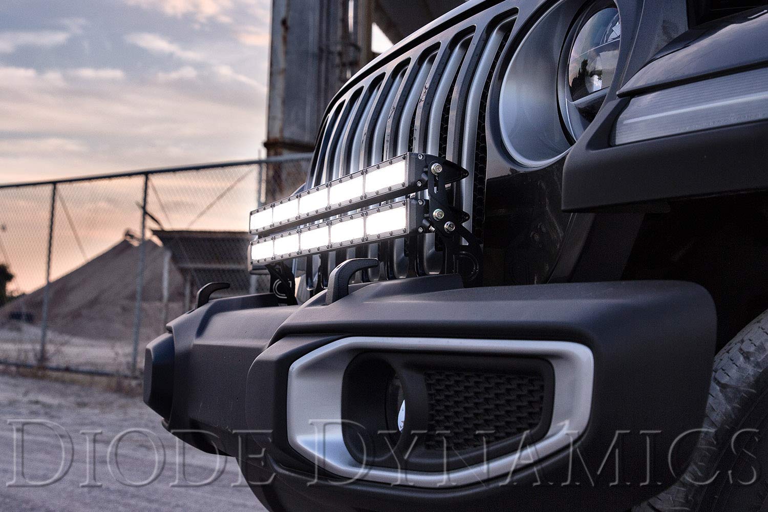 30" Single White Combo Bumper LED Light Bar Bracket Kit Diode Dynamics compatible with Jeep Wrangler JL 2018-2026