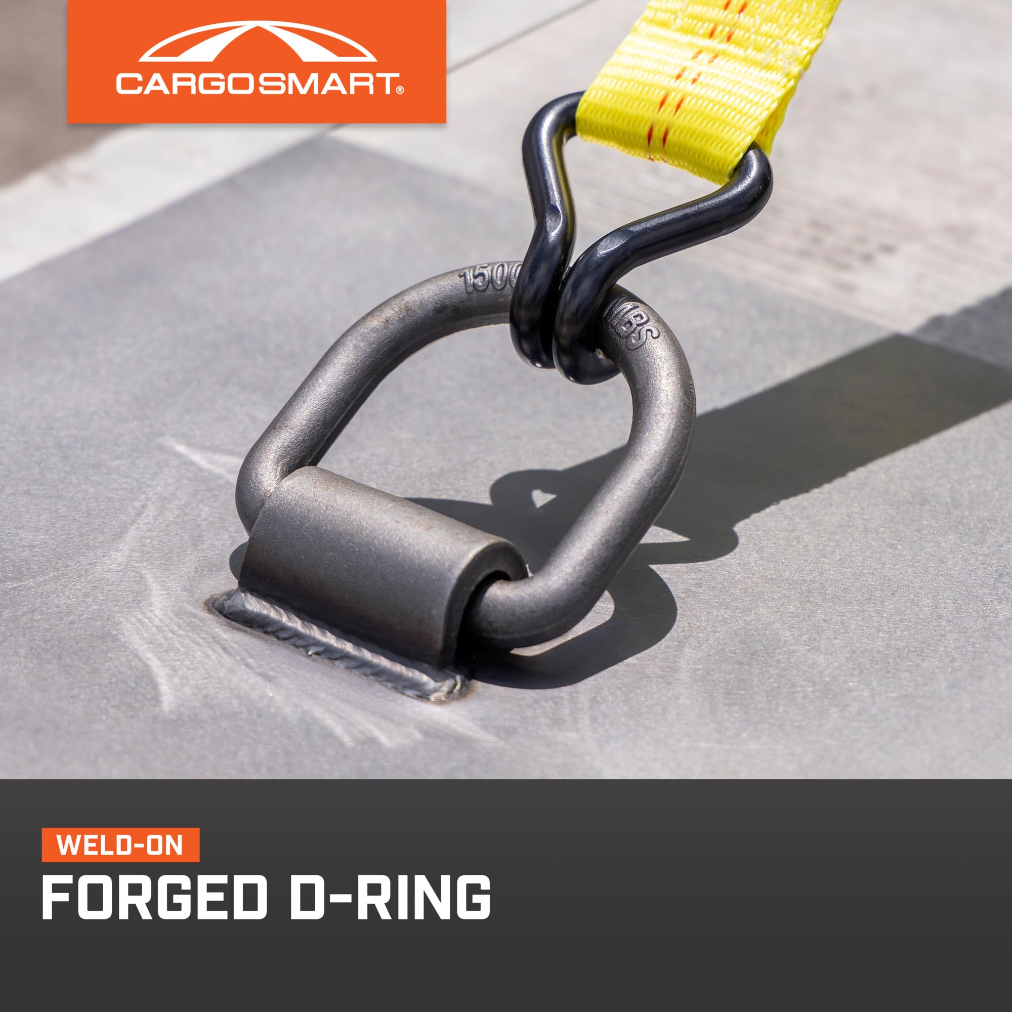 Weld On Heavy Duty Forged D-Ring, 5/8" Diameter, 3" x 3" 15,000 lb 1 Pk