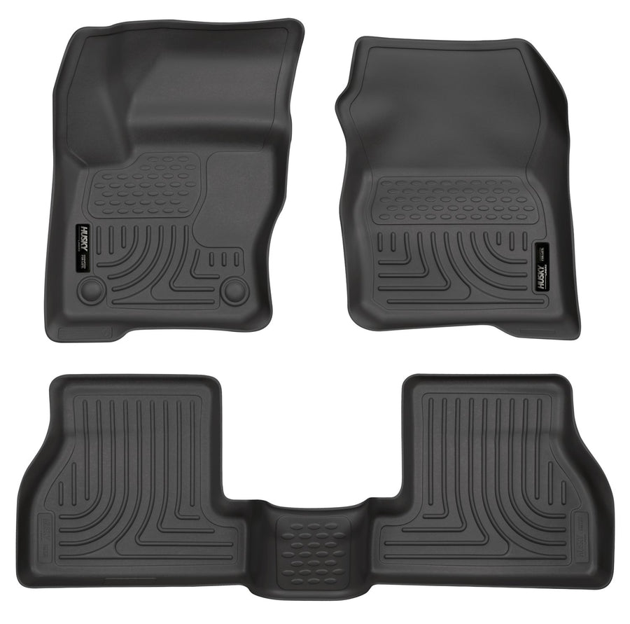 Weatherbeater Husky Liners Floor Mats | Fits 2012-2015 Ford Focus | Front & 2nd Row, 3-pc Black - 98771