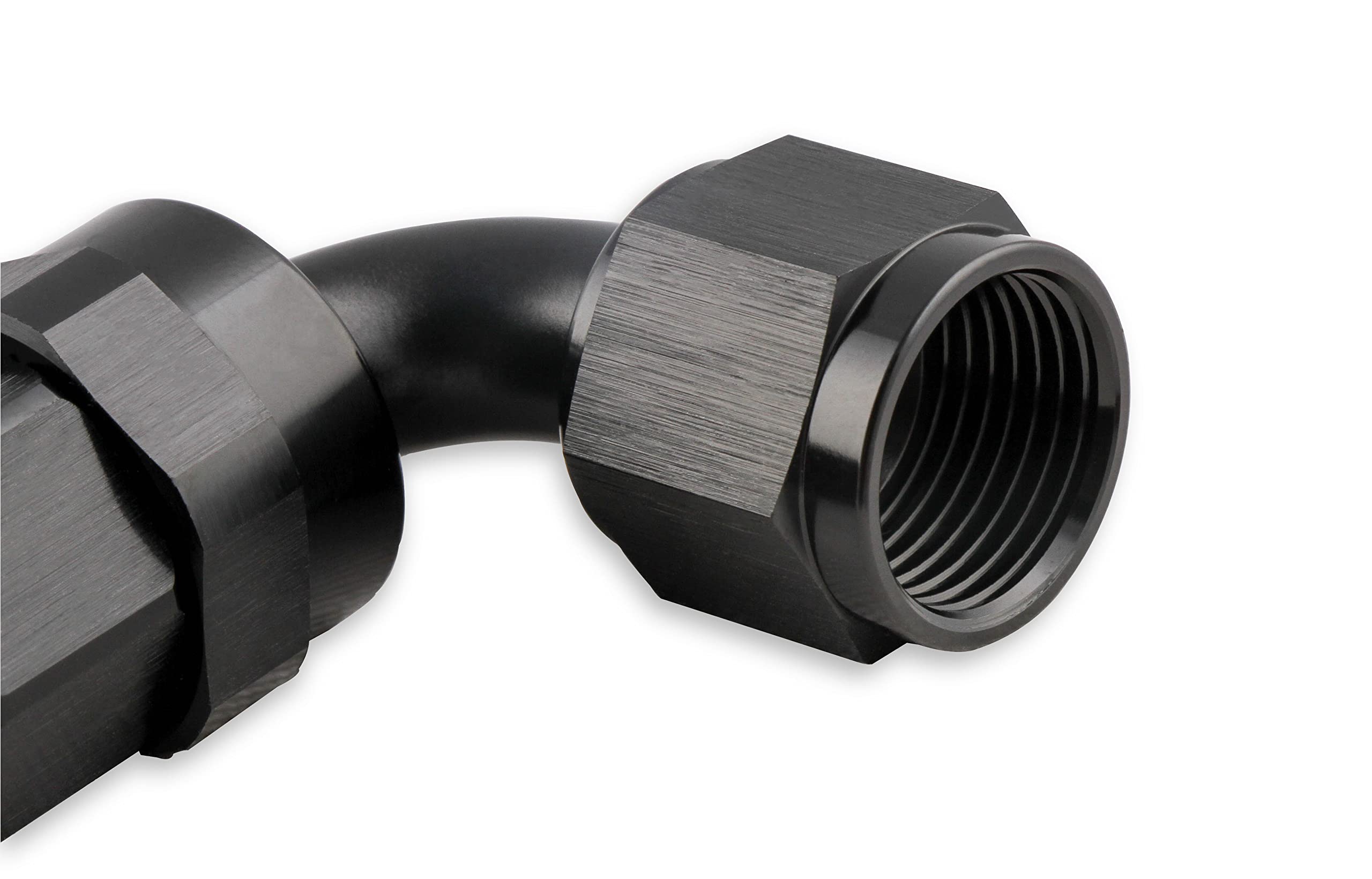 90 Degree Mr. Gasket Co. Swivel Hose End -6 Black 229006-BL