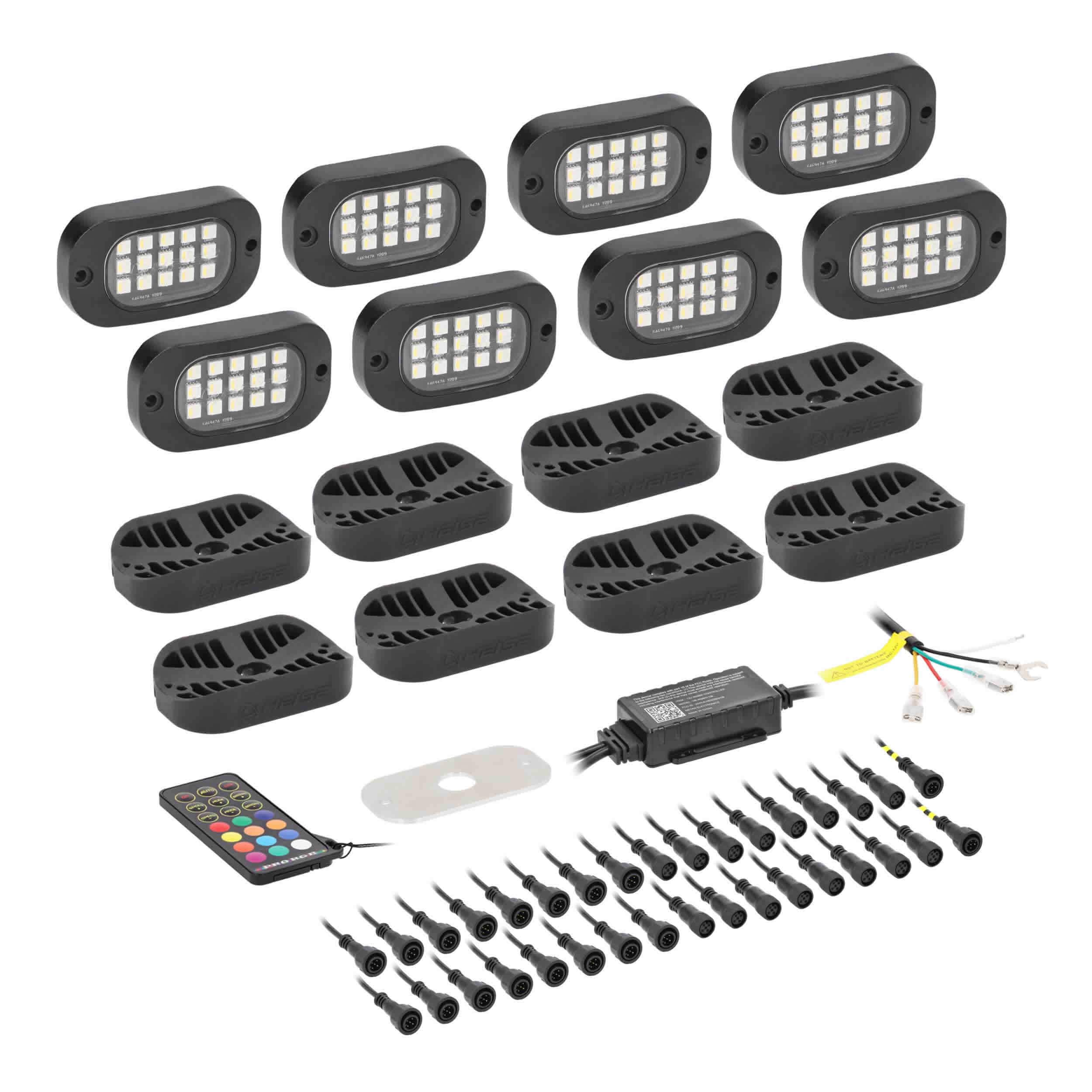 RGBW Wide Angle Rock Light Kit Metra Brands - 8 Pack