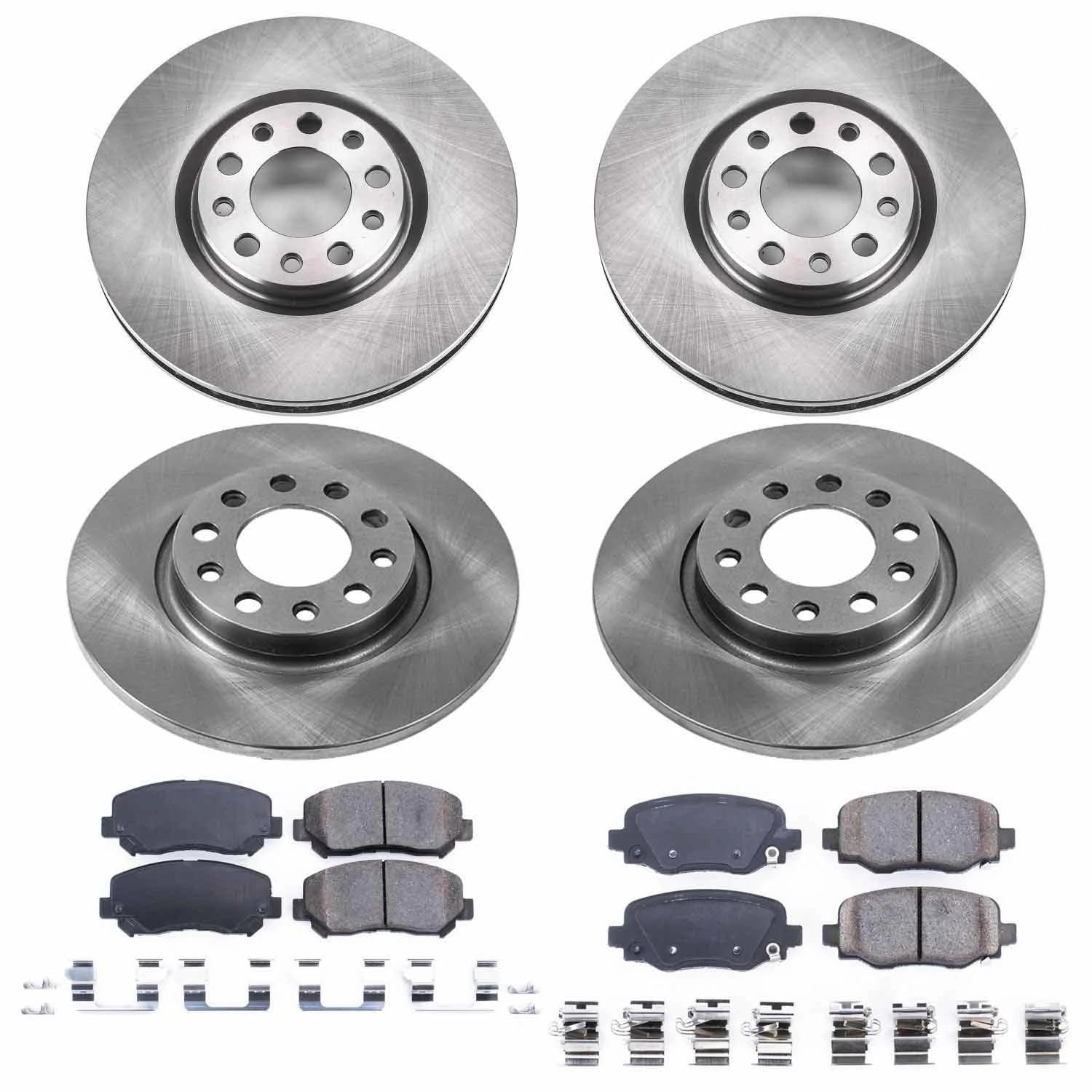 Power Stop Autospecialty KOE7288 Front and Rear Replacement Brake Kit-OE Brake Rotors & Ceramic Brake Pads For Chrysler 200 2015-2017 [Model Specific]
