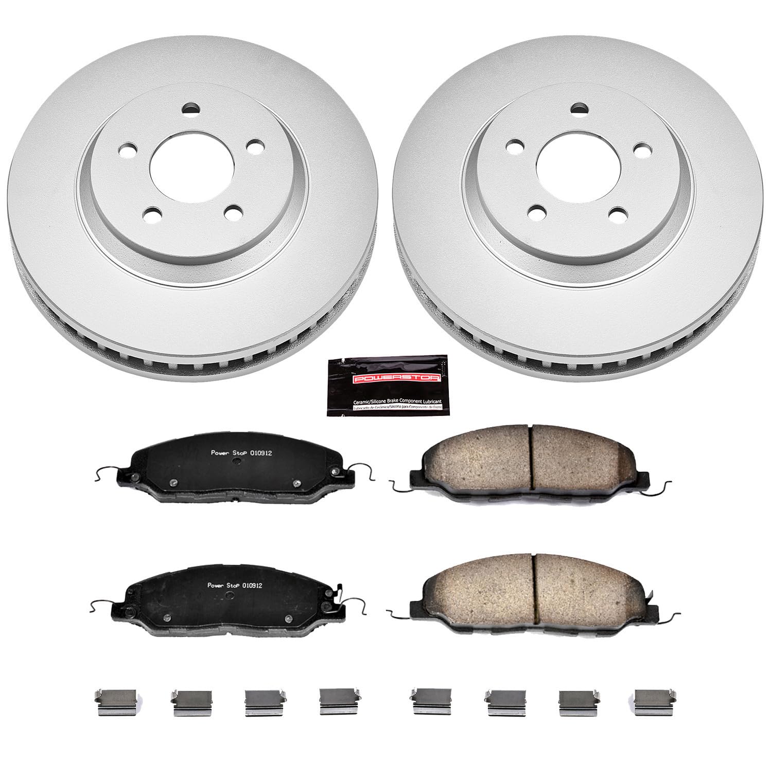 Coated Brake Rotor & Ceramic Brake Pads Power Stop CRK5407- front For Ford Mustang 2011-2014 [Model Specific]