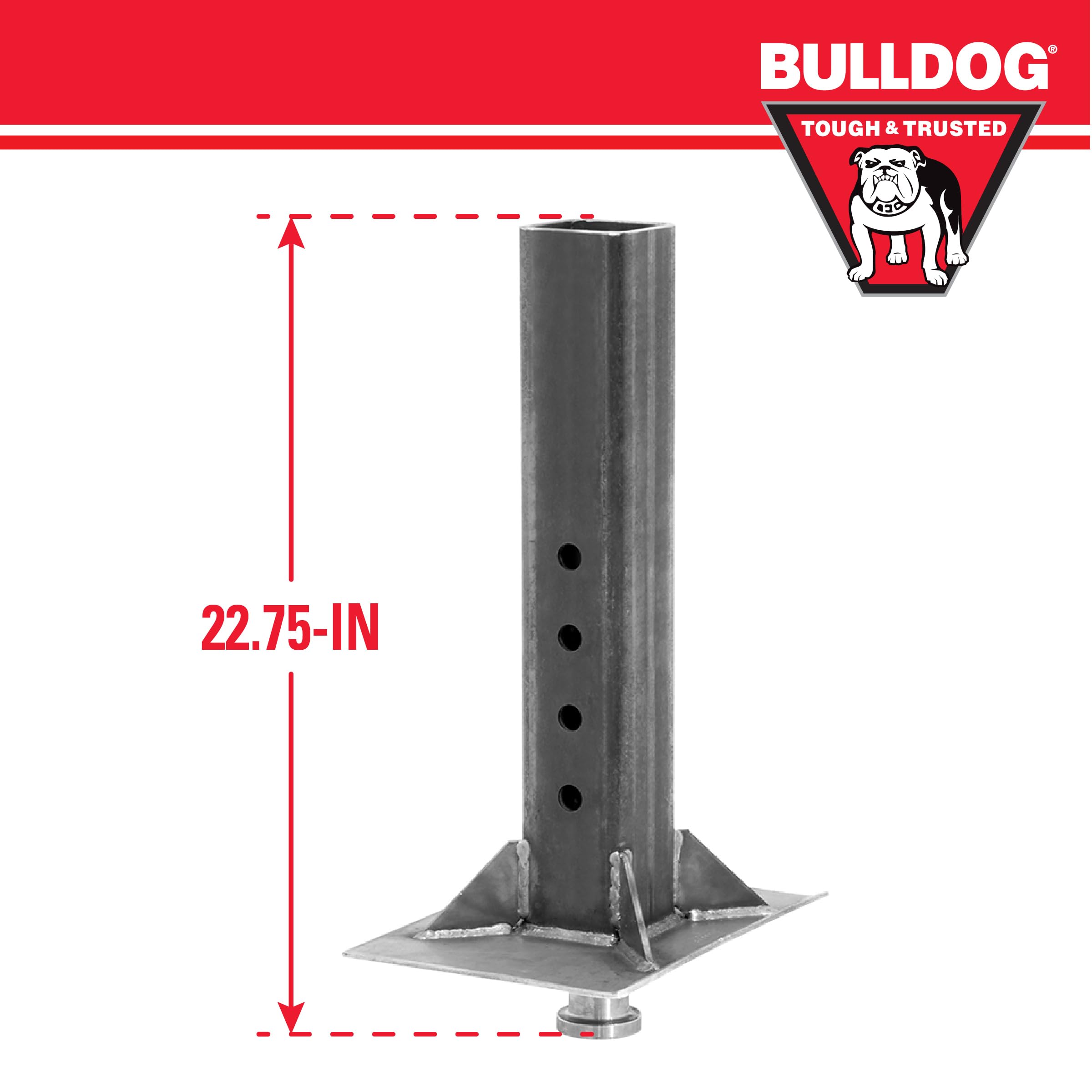 Gooseneck Coupler Bulldog Cases 0289650300, 2-5/16 in. Diameter, 30,000 lbs. Capacity, Square, Silver