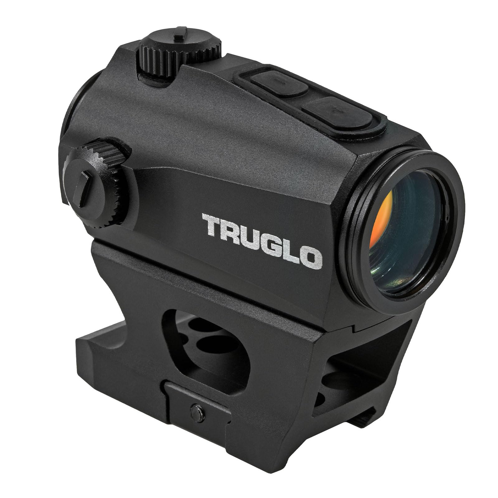 Mini TRUGLO Ignite 22mm 2-MOA Hunting Durable Lightweight Waterproof Fogproof Shock Resistant Adjustable Aluminum Dot Sight | Rubber Lens Cover, Battery, High & Low Mounts Included | Green Dot