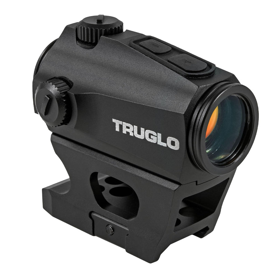 Mini TRUGLO Ignite 22mm 2-MOA Hunting Durable Lightweight Waterproof Fogproof Shock Resistant Adjustable Aluminum Dot Sight | Rubber Lens Cover, Battery, High & Low Mounts Included | Green Dot