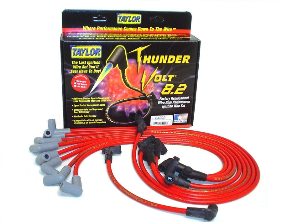 8.2mm Taylor Cable Red Custom Fit ThunderVolt Ultra High Performance Spark Plug Wire Set