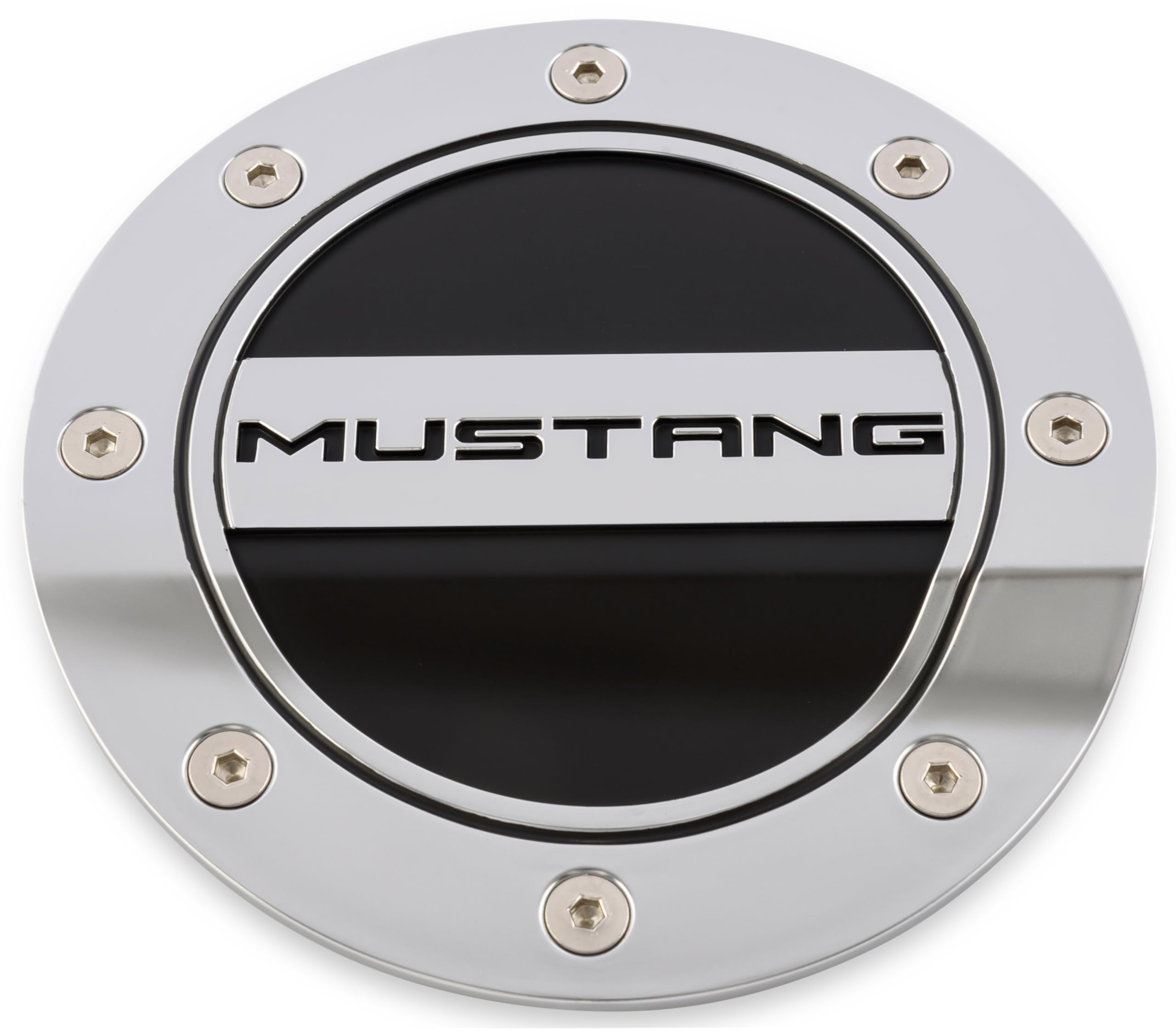 Drake FR3Z-6640526-MS Muscle Cars Fuel Door Comp Series Black/Silver GT Logo