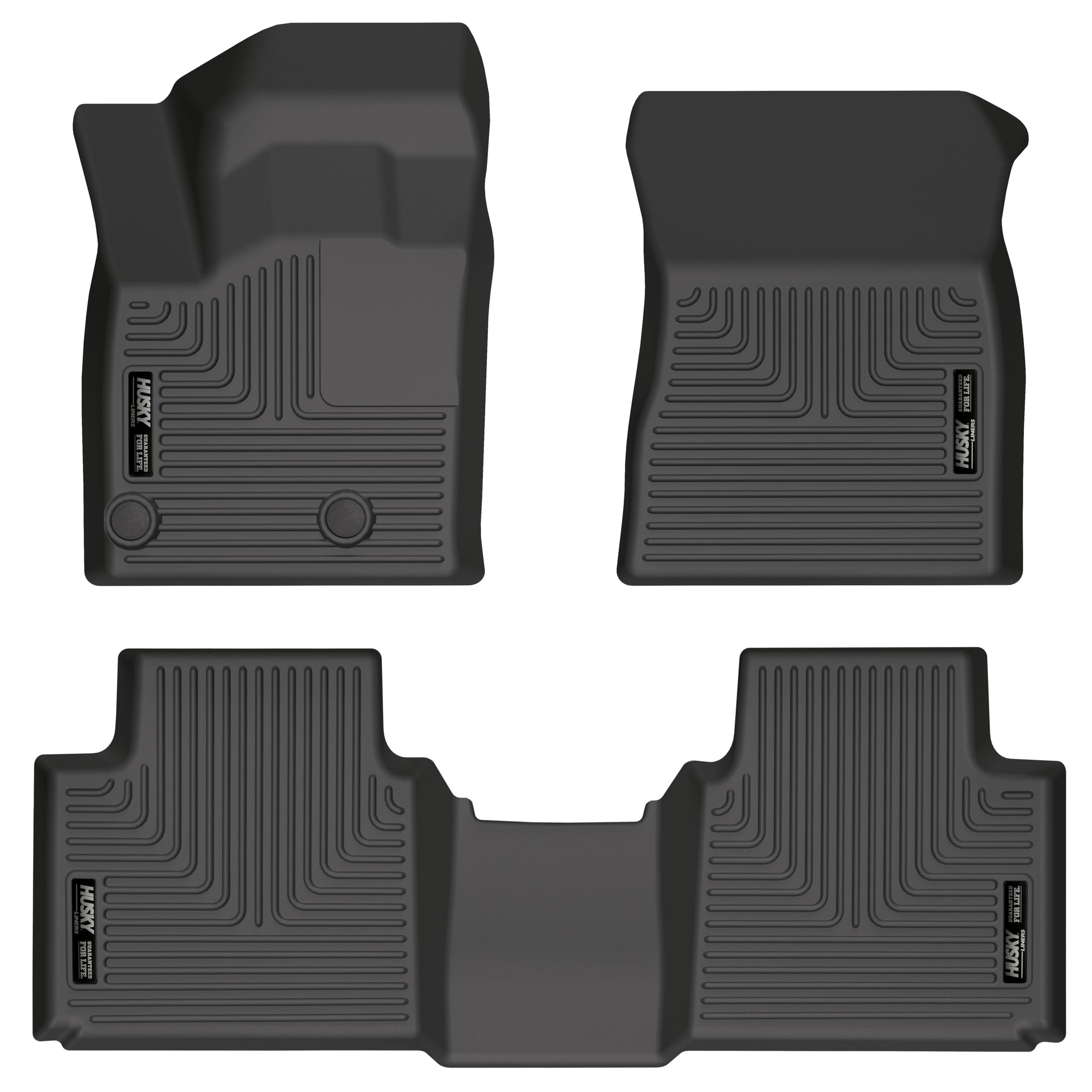 Weatherbeater Husky Liners Floor Mats | Fits 2022-2025 Mitsubishi Outlander | Front & 2nd Row, 4-pc Black - 95191