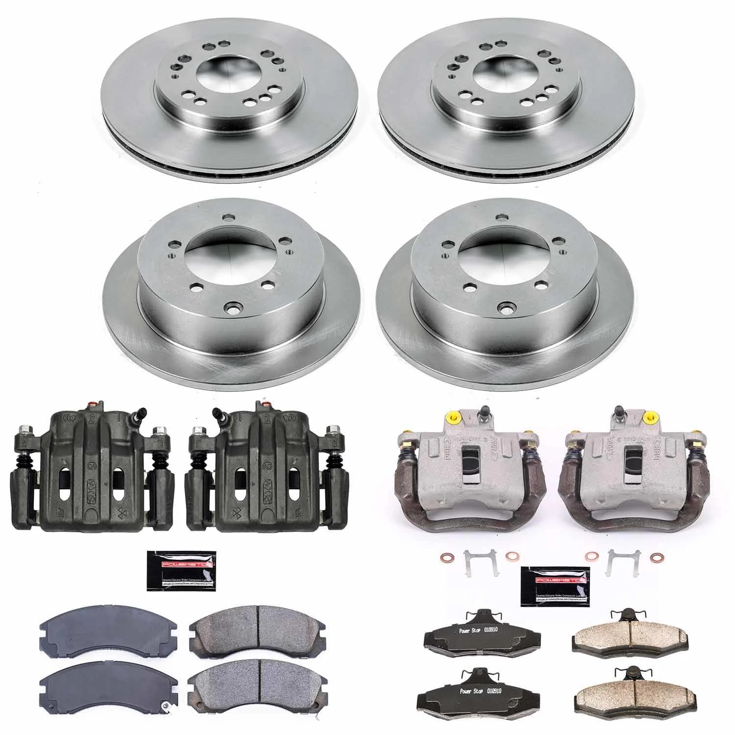 Power Stop KCOE4396 Replacement Autospeciality Front and Rear Caliper Kit- OE Rotors, Ceramic Brake Pads, Calipers For Mitsubishi Diamante 1997-2004 [Model Specific]