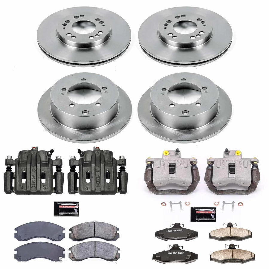 Power Stop KCOE4396 Replacement Autospeciality Front and Rear Caliper Kit- OE Rotors, Ceramic Brake Pads, Calipers For Mitsubishi Diamante 1997-2004 [Model Specific]