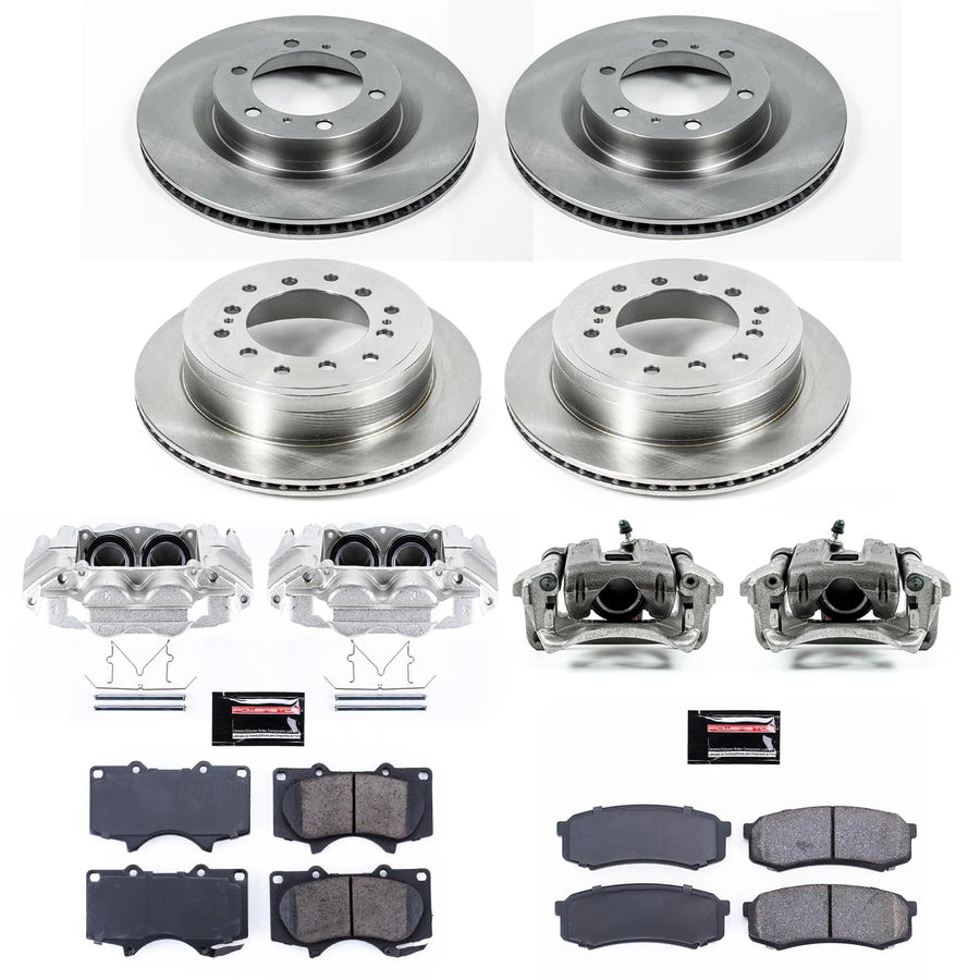 Power Stop KCOE5874 Replacement Autospeciality Front and Rear Caliper Kit- OE Rotors, Ceramic Brake Pads, Calipers For Lexus GX460 2010-2015, Toyota 4Runner 2010-2015 [Model Specific]
