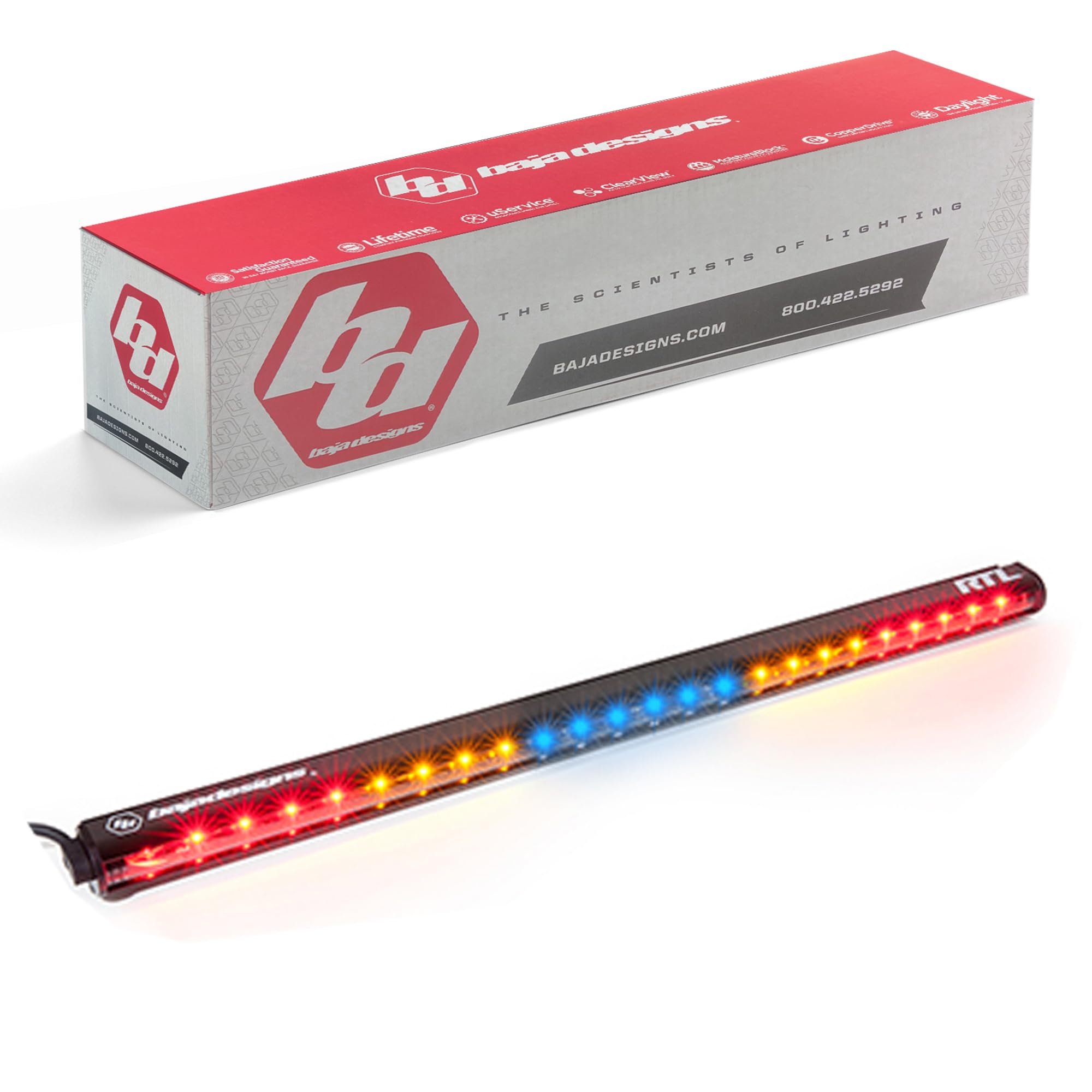 RTL Rear Tail Light Bar Baja Designs for UTV - 30-inch LED (Blue)