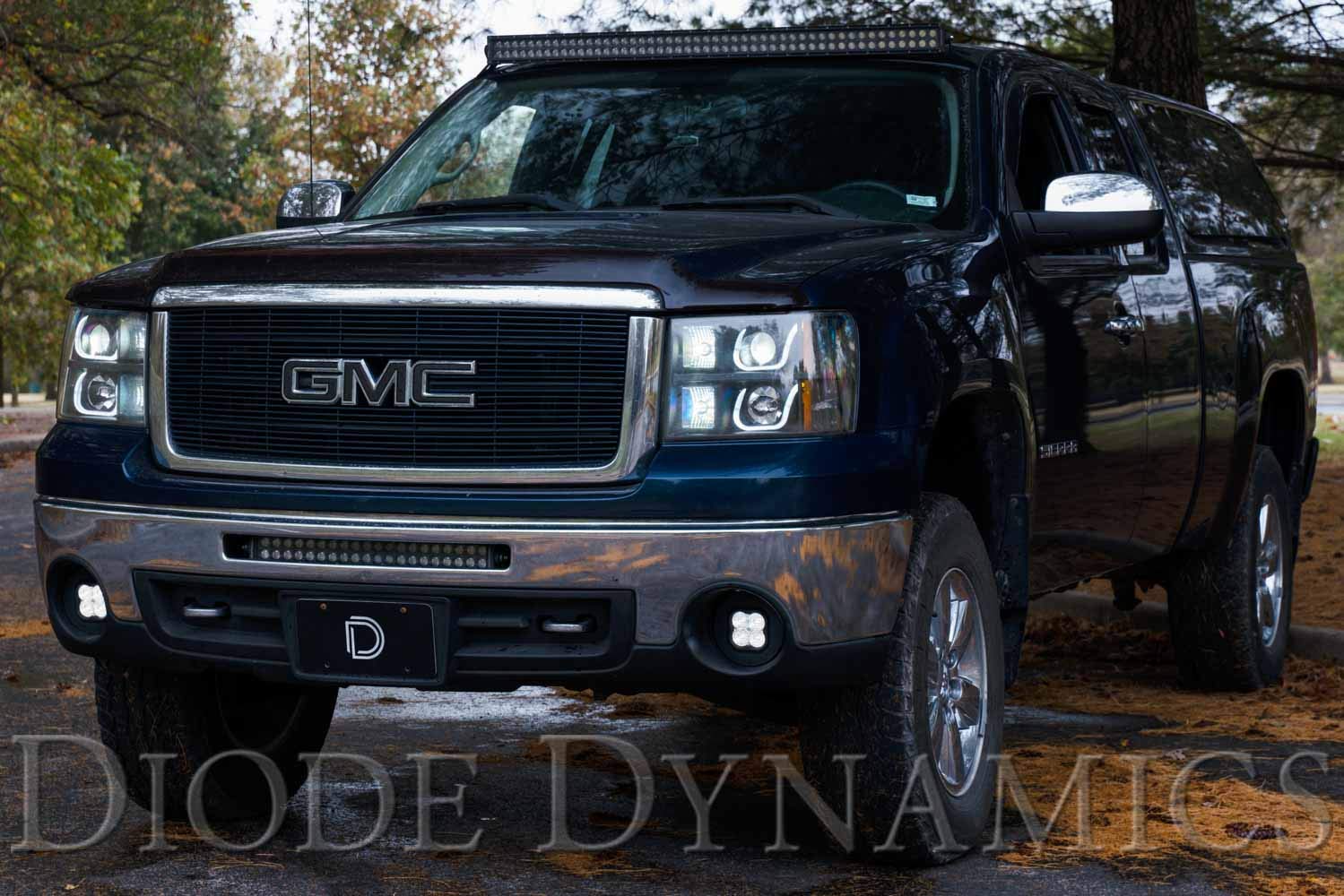 Diode Dynamics Fog Light Kit SS3 LED compatible with GMC Sierra 1500 2007-2013, Yellow SAE Fog Max with Backlight