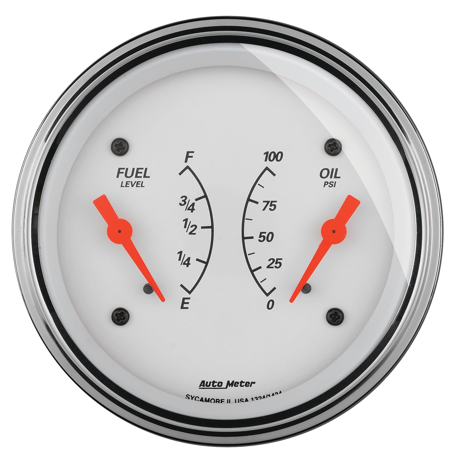 Auto Meter Arctic White Oil/Fuel Dual Gauge 1313